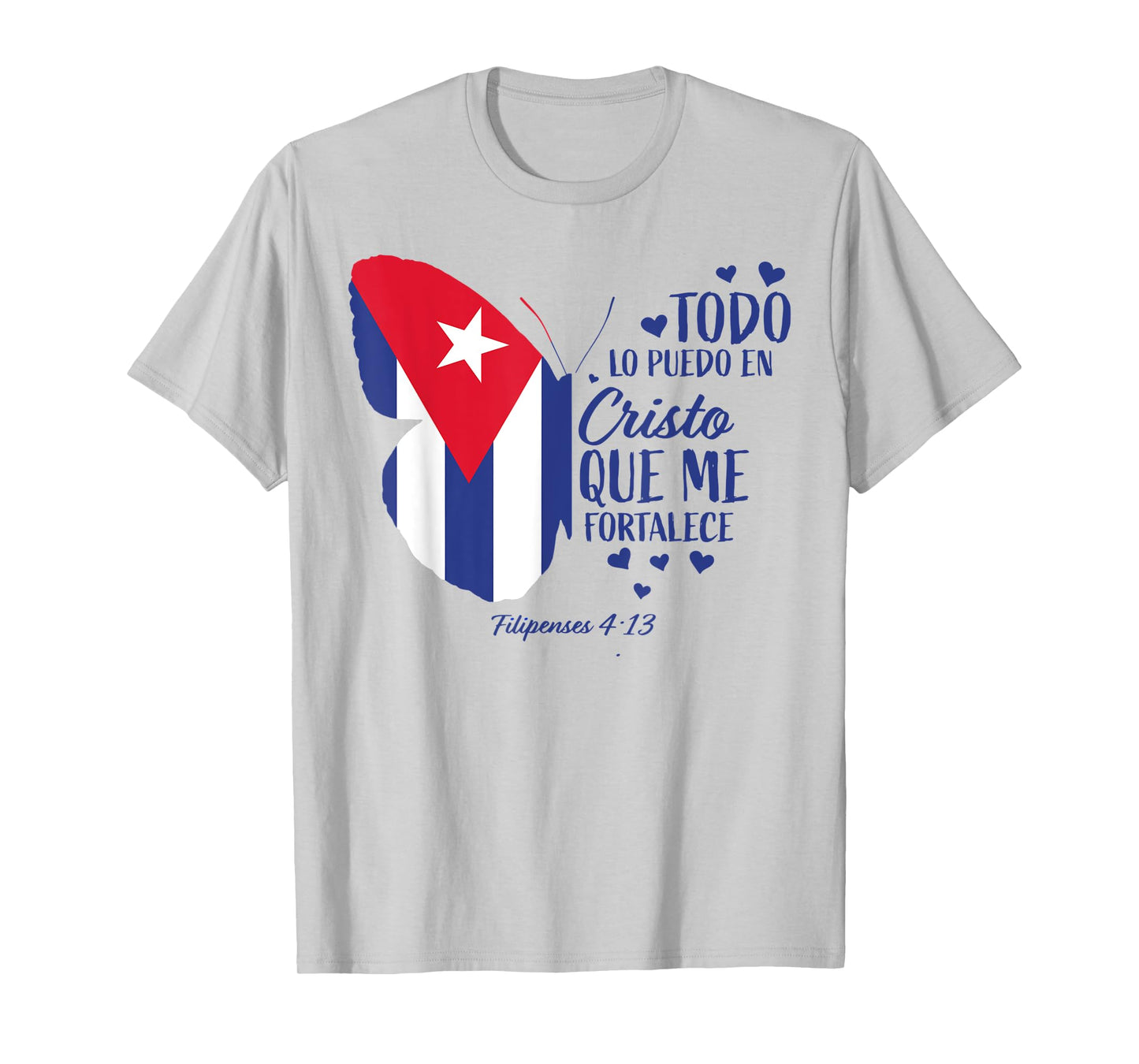 Regalos Cristianos Mujeres Mariposa Cristo Bandera Cubana T-Shirt