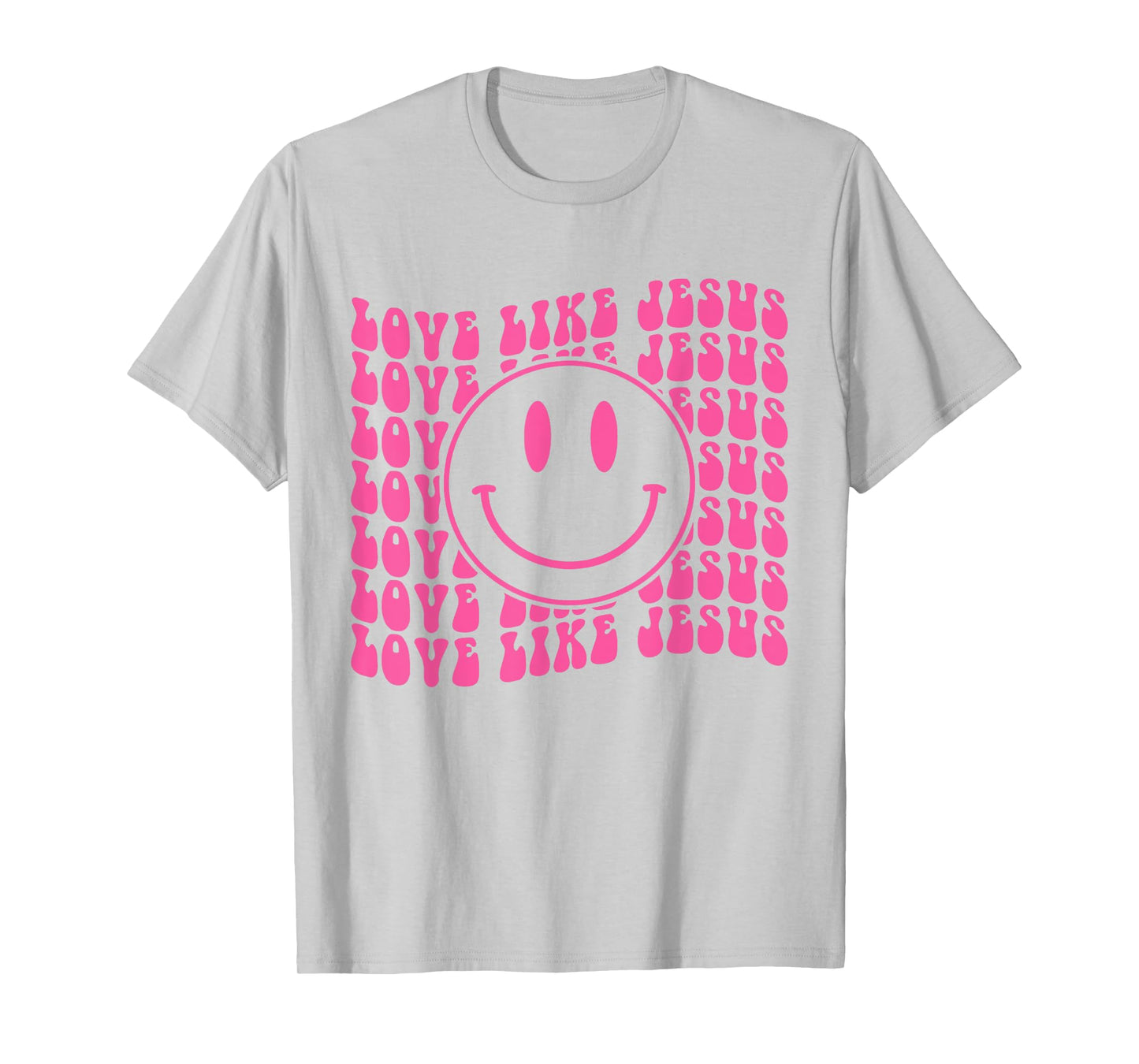 Retro Love Like Jesus Happy Face Aesthetic T-Shirt