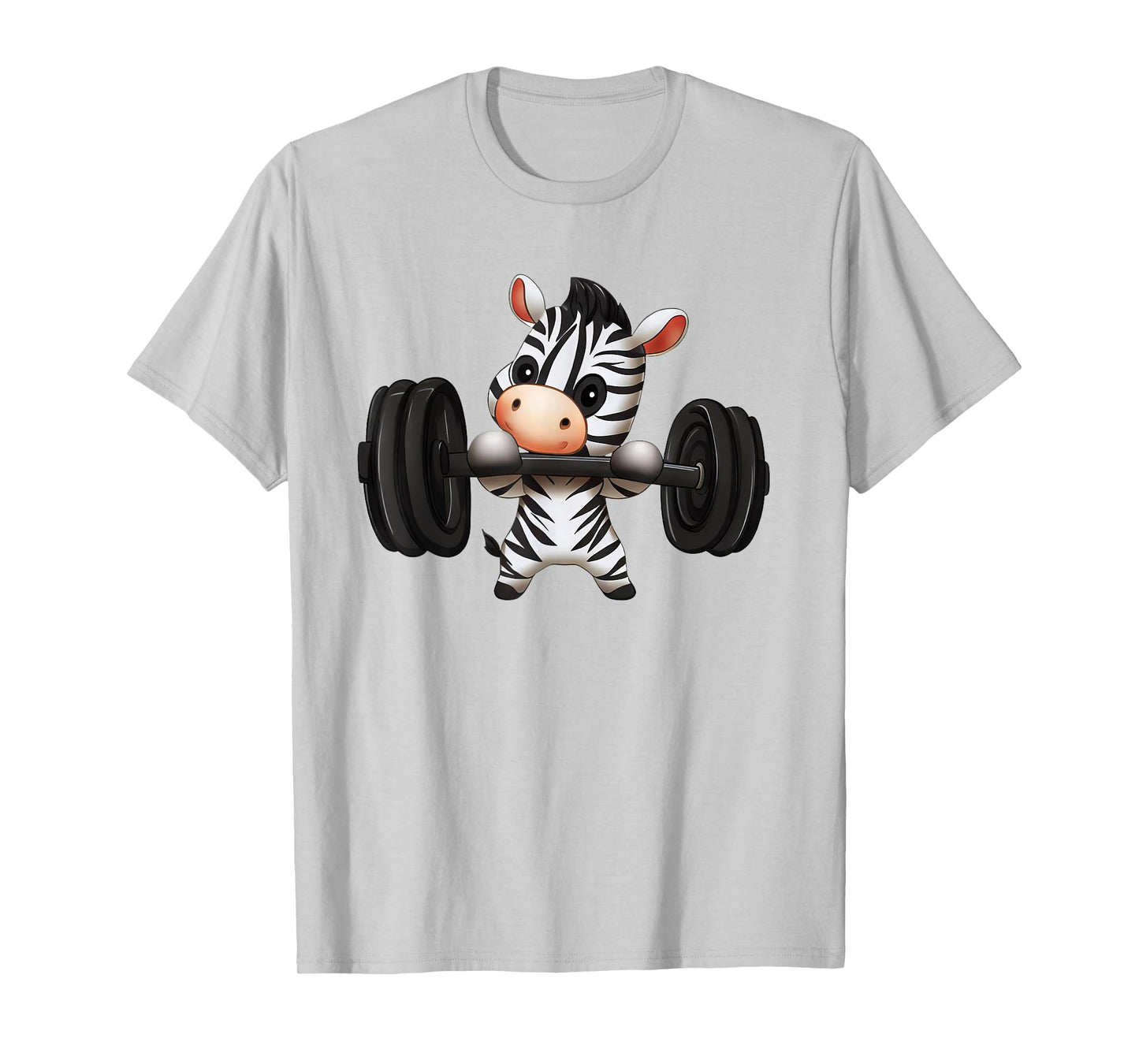 Zebra Barbell Workout Fitness Safari Design T-Shirt