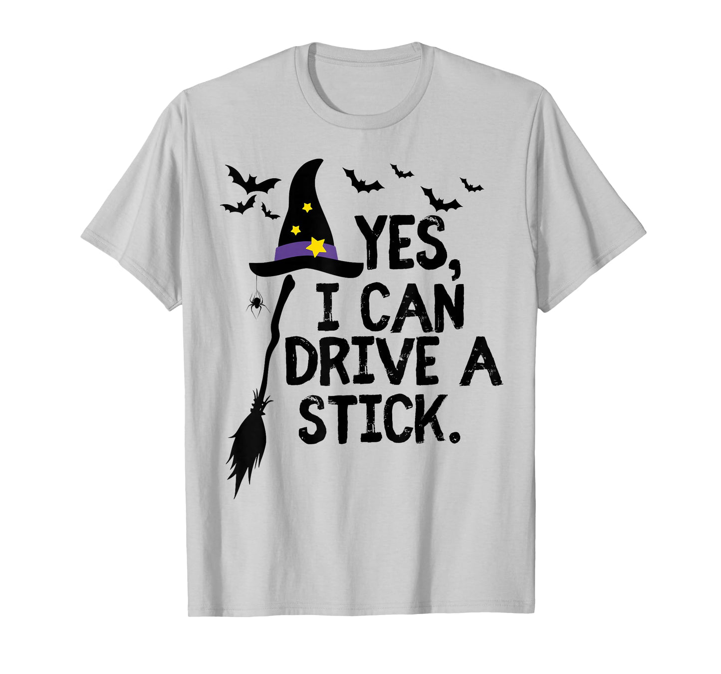 Funny Yes I Can Drive A Stick Witch for Women Cute Halloween T-Shirt