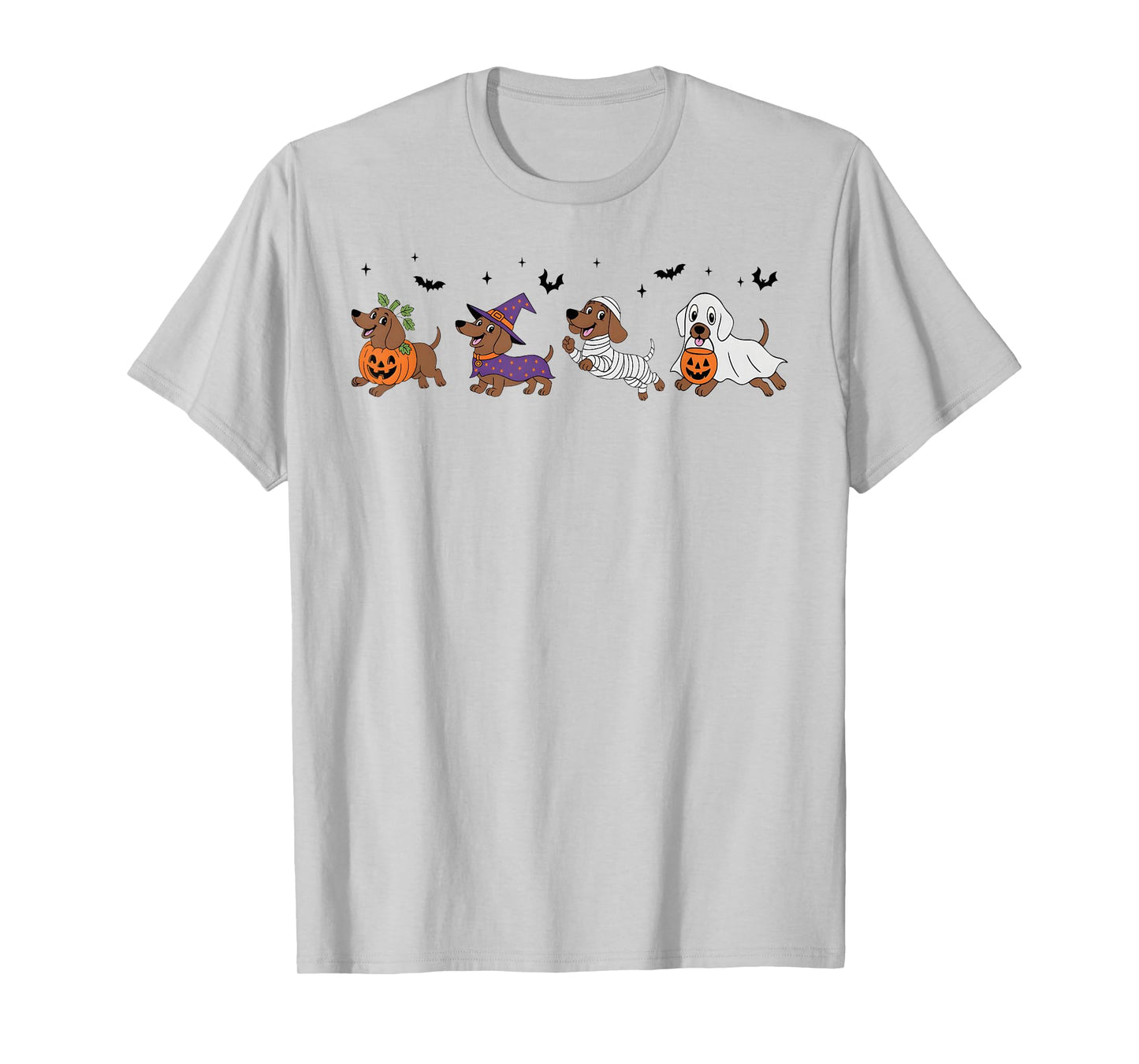 Dachshund Dog Witch Happy Halloweenie Spooky Season T-Shirt