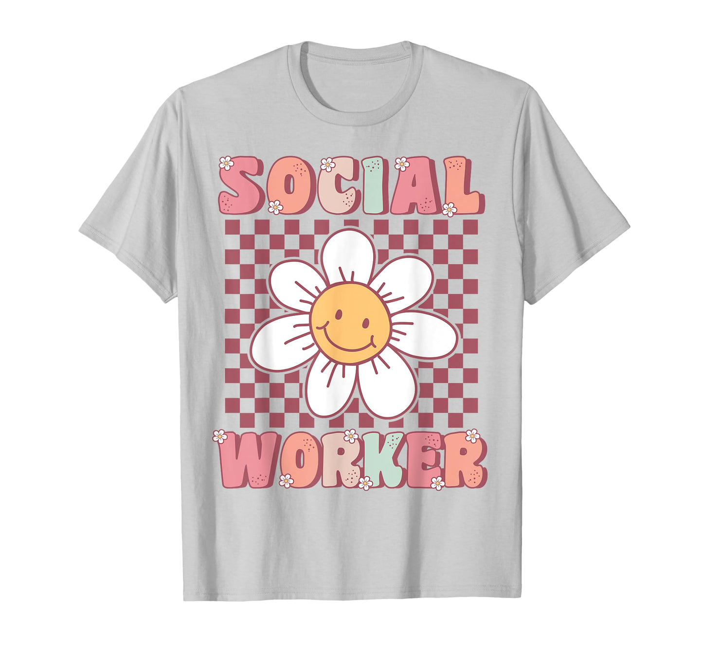 Groovy Social Worker Cute Daisy Flower Retro Social Worker T-Shirt
