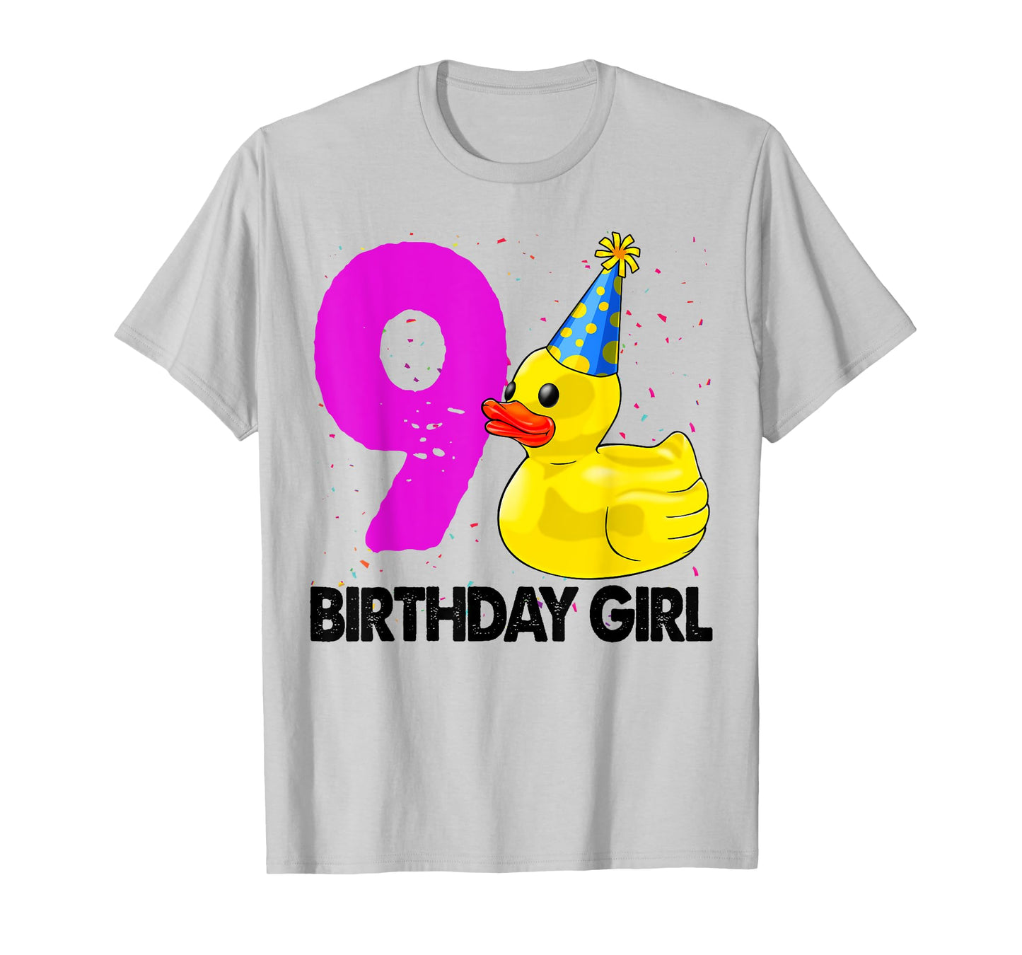 Funny Birthday Girl 9 Duck Tee Shirt Women Duck Lovers T-Shirt