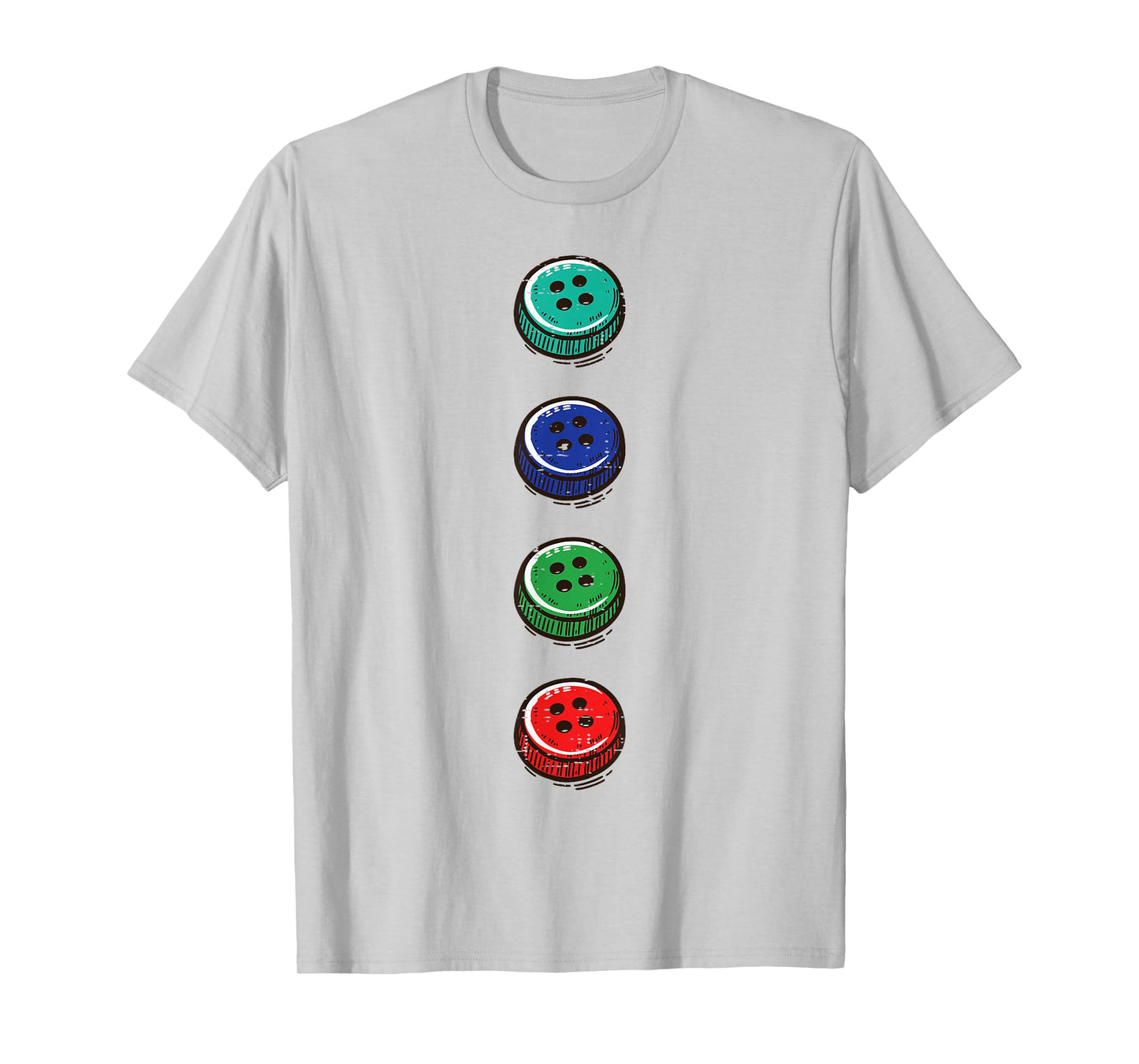 Halloween Colorful Buttons Costume Groovy Kids Men Women Cat T-Shirt