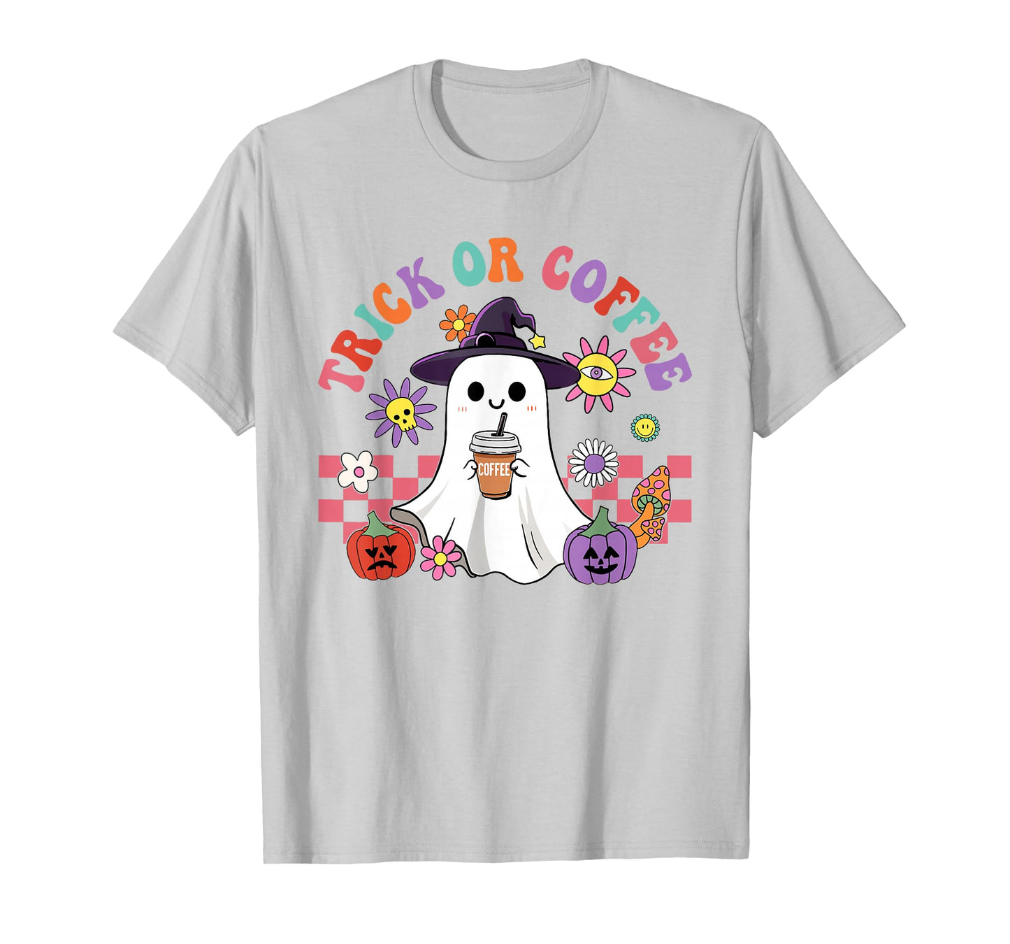 Trick Or Coffee Ghost Halloween Cute T-Shirt