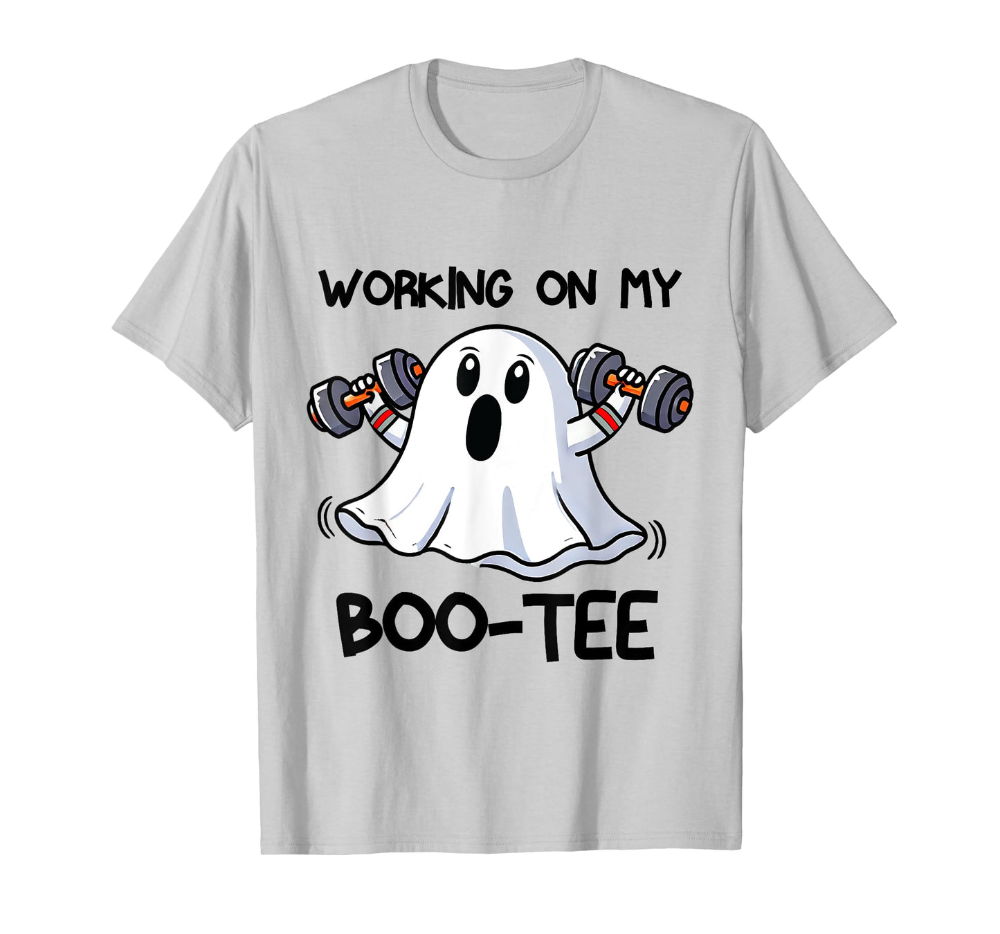 Working On My Booty Boo-Ty Funny Halloween Gym Ghost T-Shirt