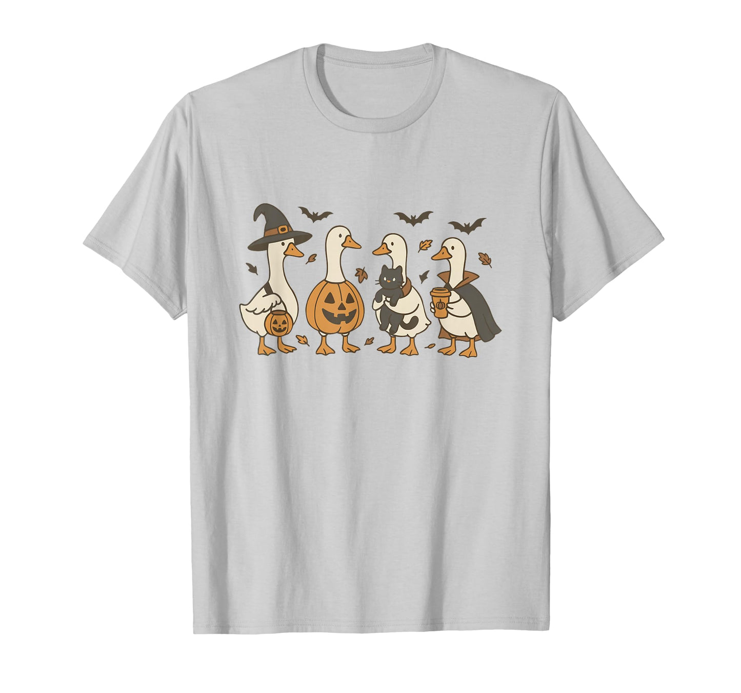 Spooky Goose Halloween Goose Witch Ghost Silly Goose Farm T-Shirt