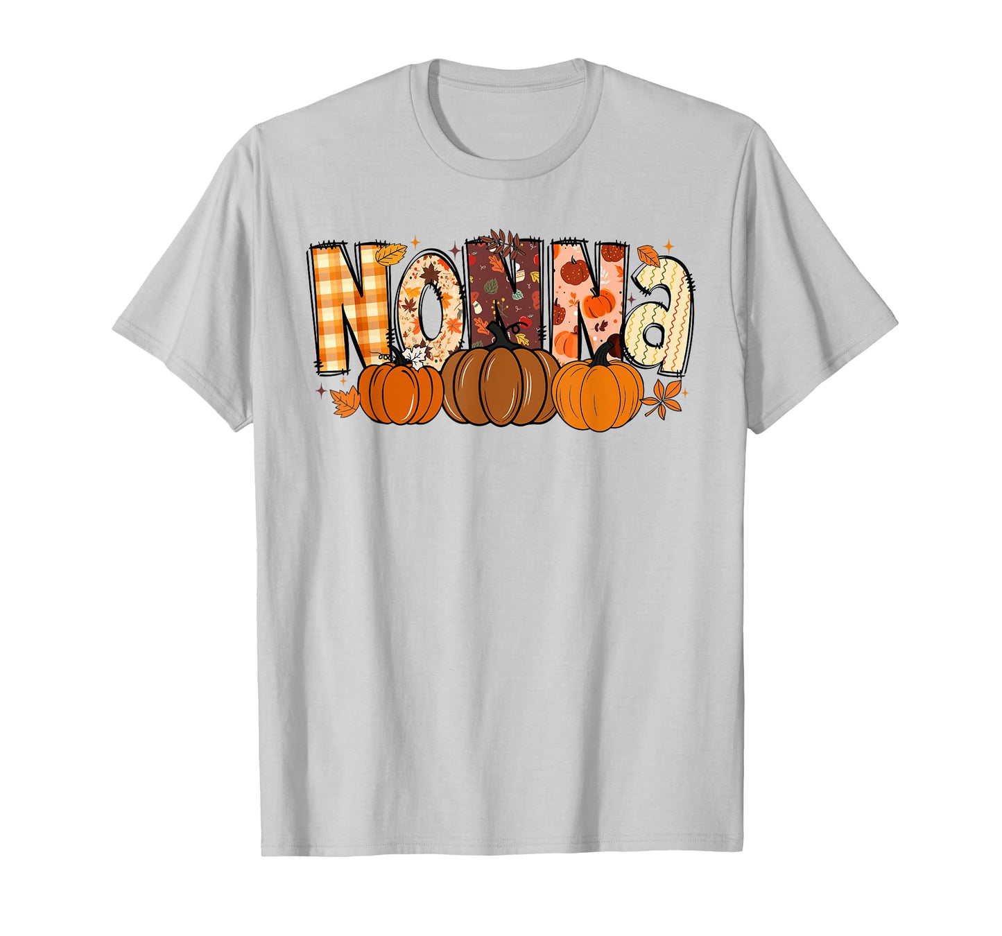 Retro Nonna Pumpkin Fall Leaves Grandma Fall Thanksgiving T-Shirt