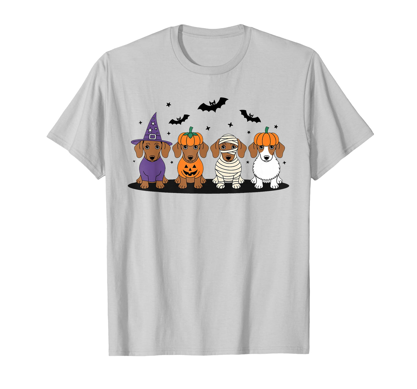 Weiner Dog Witch Happy Halloweenie Cute Halloween Dachshund T-Shirt