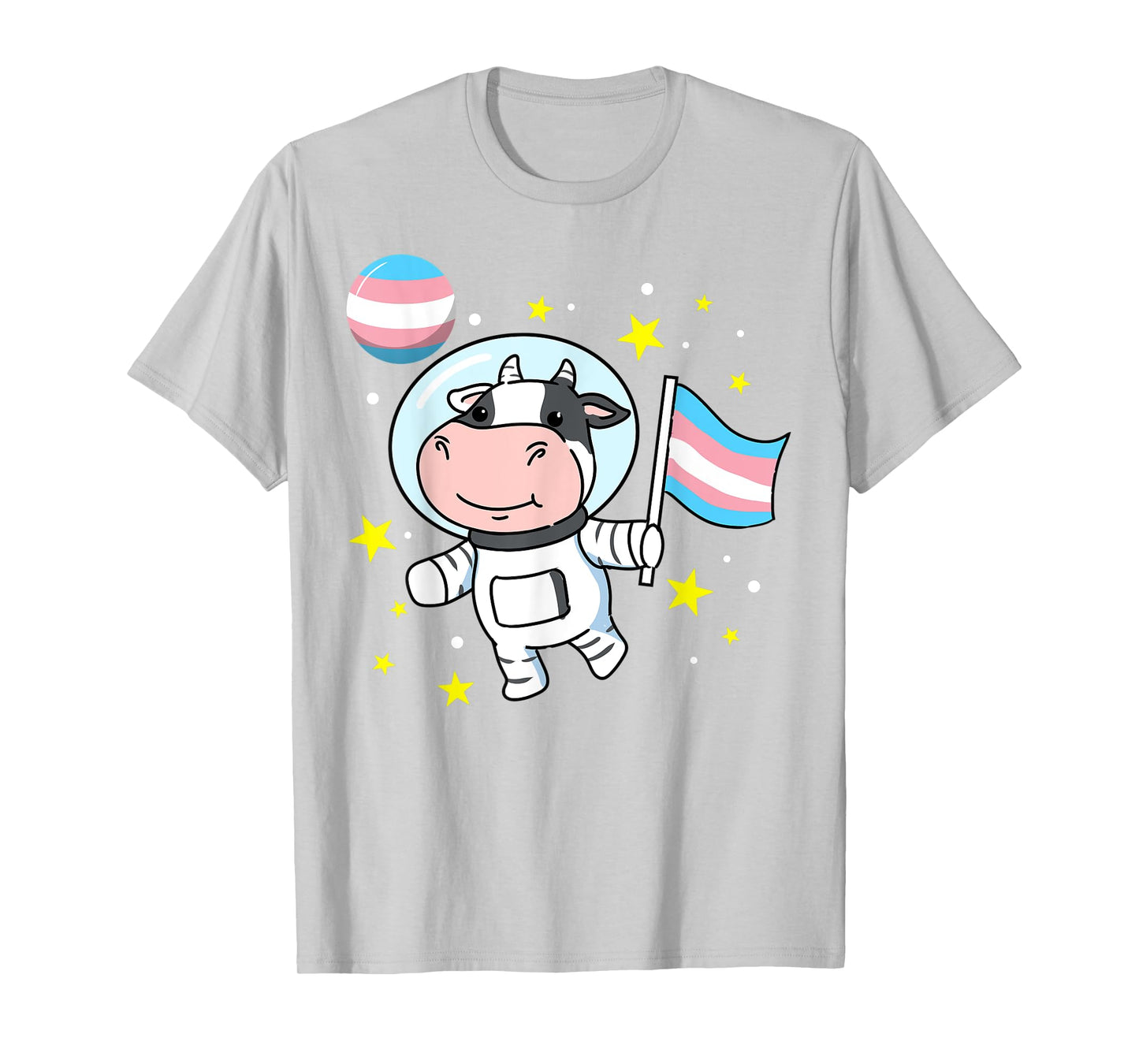 Cow Astronaut Trans Pride T-Shirt