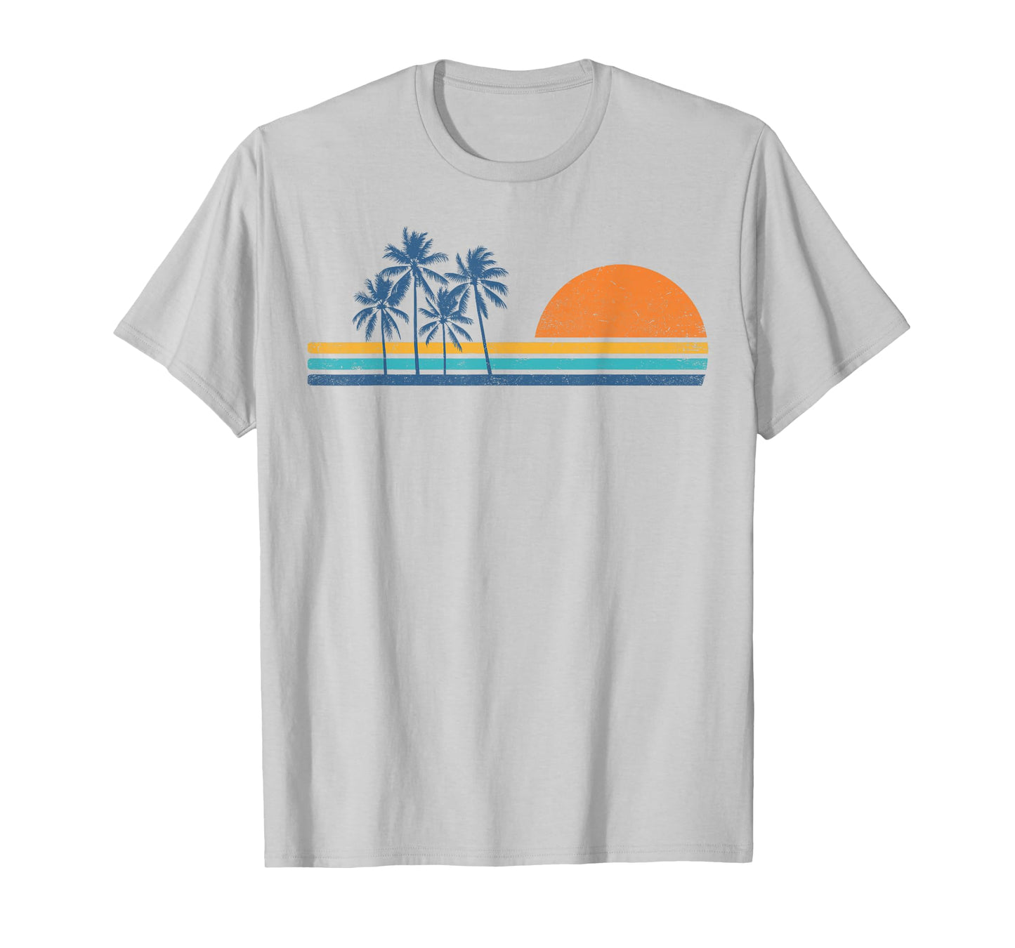Retro 70s Sunset Palm Trees Vintage Tropical Beach Graphic T-Shirt