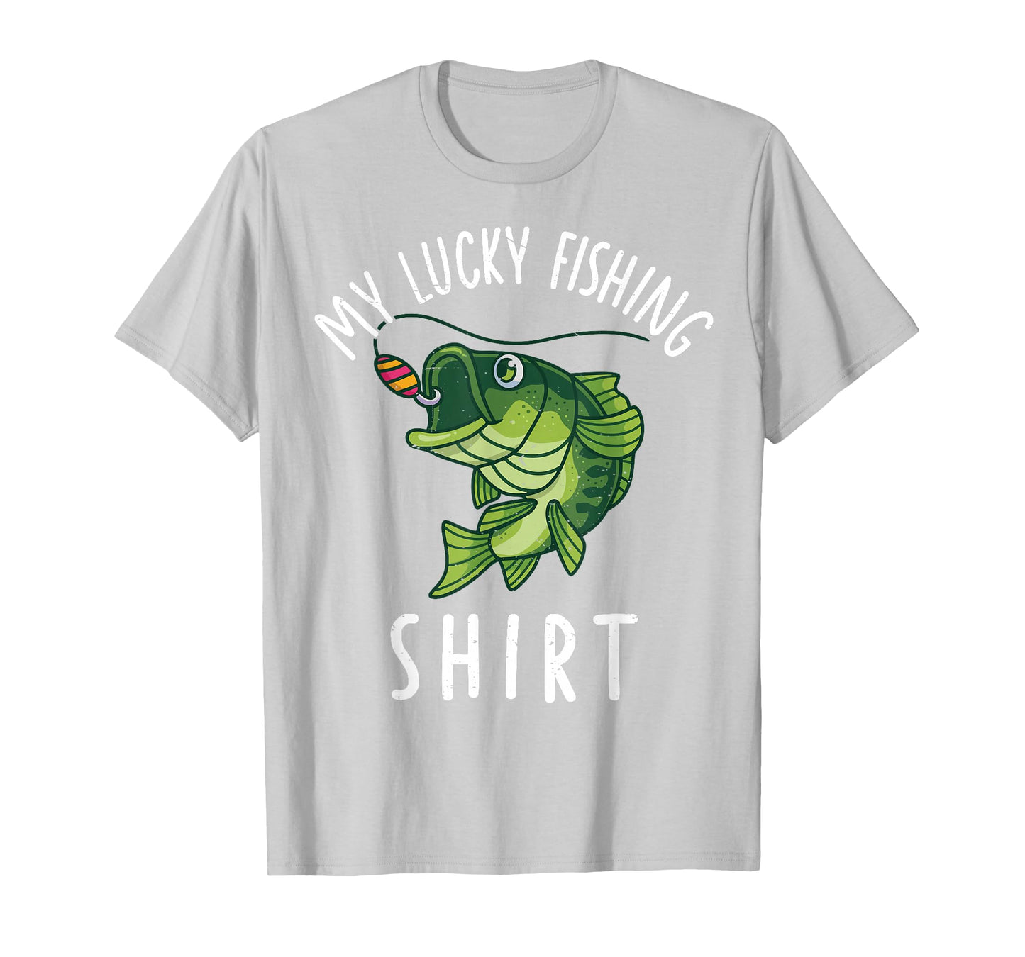 Youth Boy My Lucky Fishing-Shirt Funny Bass Fishing Dad Gift T-Shirt