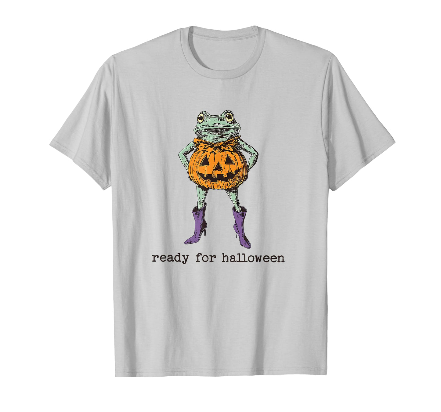 Ready for Halloween Funny Frog Wearing Pumpkin T-Shirt