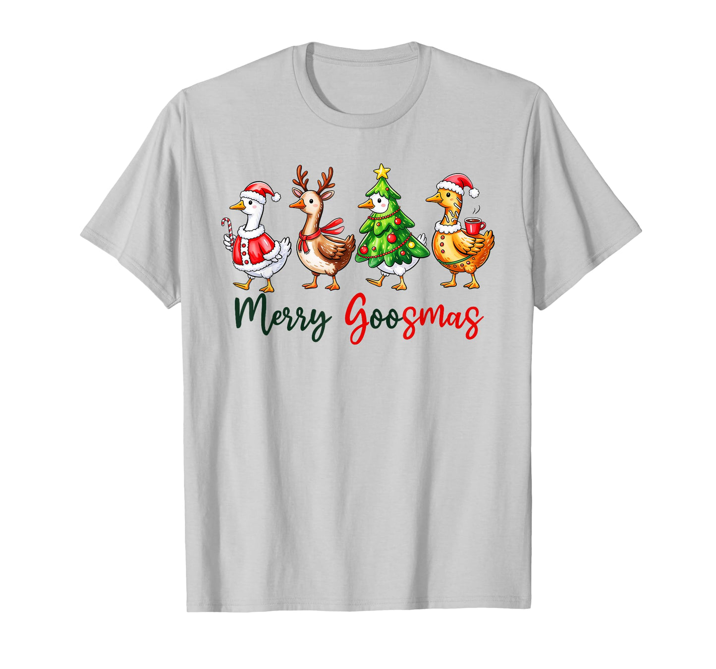 Funny Retro Merry Goosemas Christmas Silly Goose Xmas Lights T-Shirt
