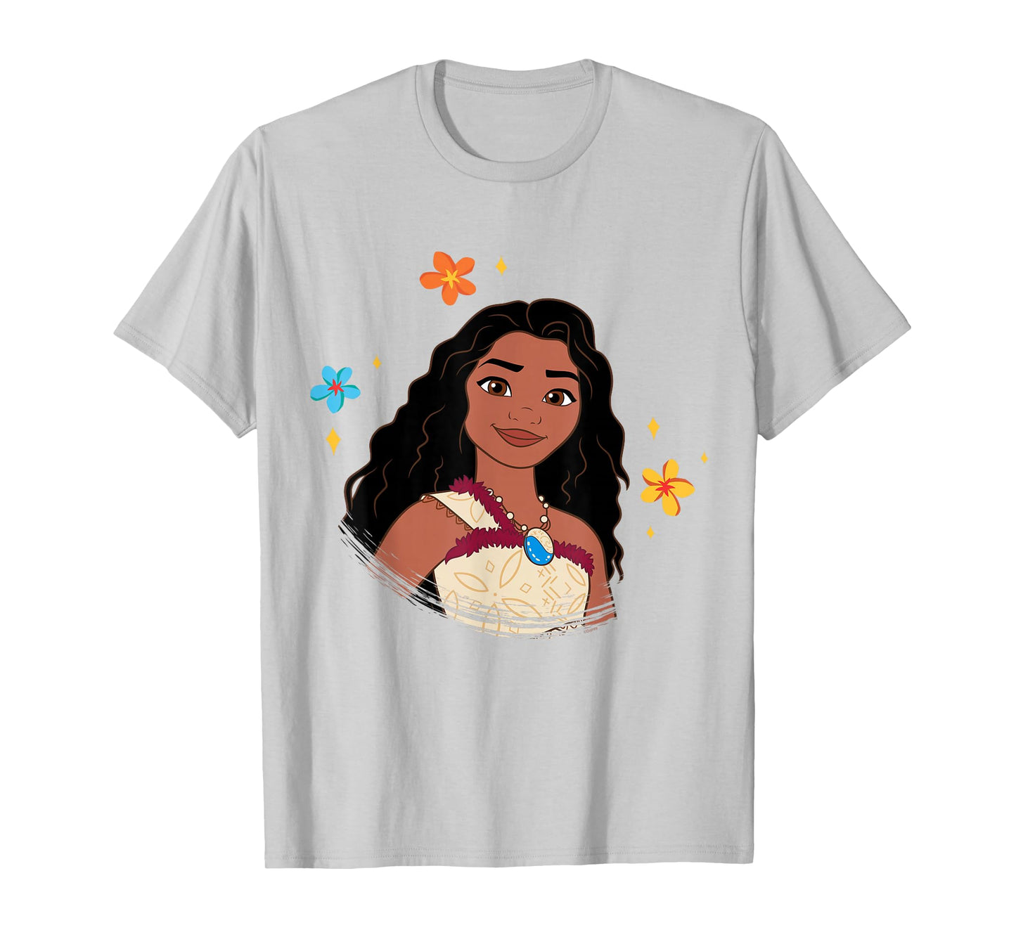 Disney Moana 2 Big Face Moana Tropical Flowers Costume T-Shirt