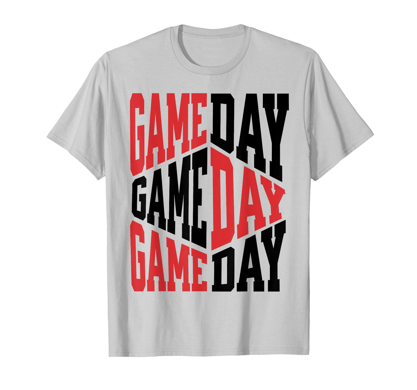Game Day Red Black School Spirit Mascot Football Baseball T-Shirt