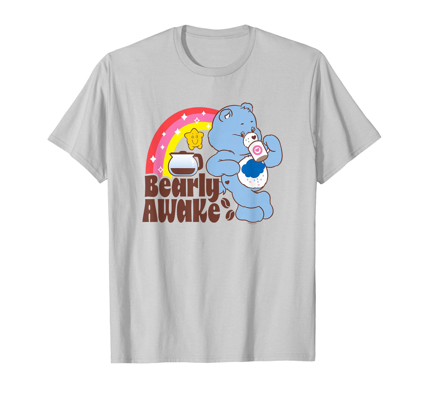 Care Bears Grumpy Bear Bearly Awake Coffee Fan Cartoon T-Shirt
