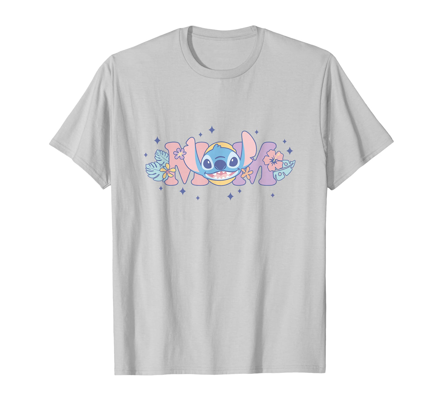 Disney Lilo & Stitch Mom Cute Stitch Floral Pastel Colors T-Shirt