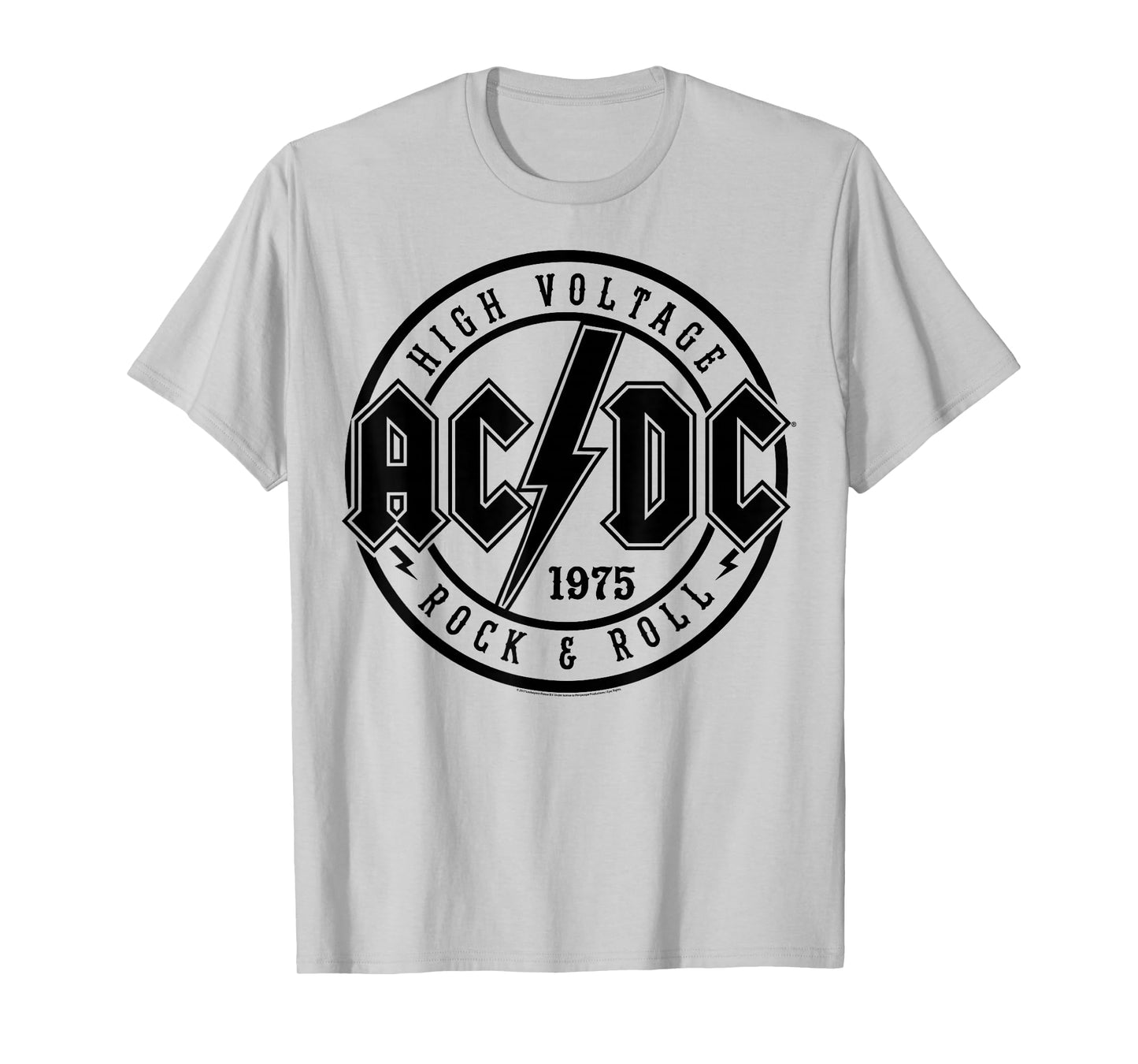 AC/DC Classic White Cotton T-Shirt - Rock & Roll, Adult, Short Sleeve