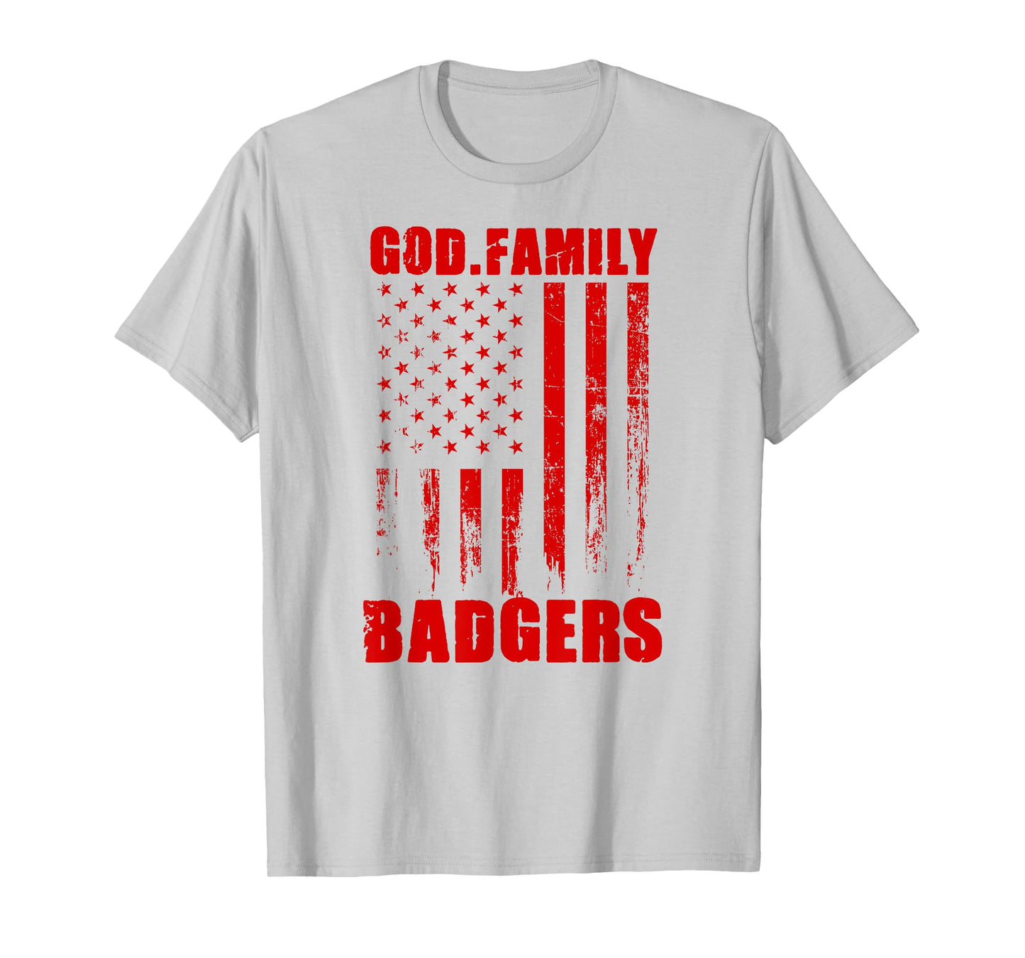 Arkadelphia Badgers God. Family. Vintage USA Flag T-Shirt