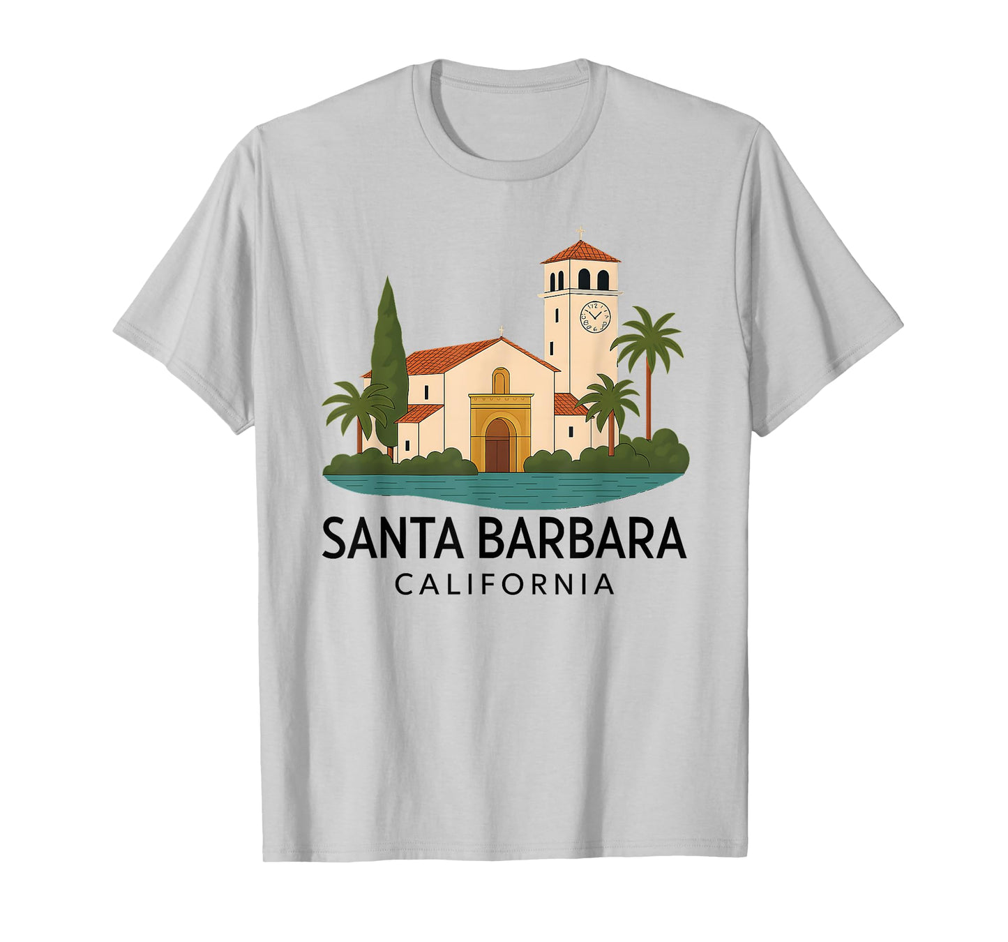Santa Barbara Beach Retro California Surf Isla Vista Mission T-Shirt