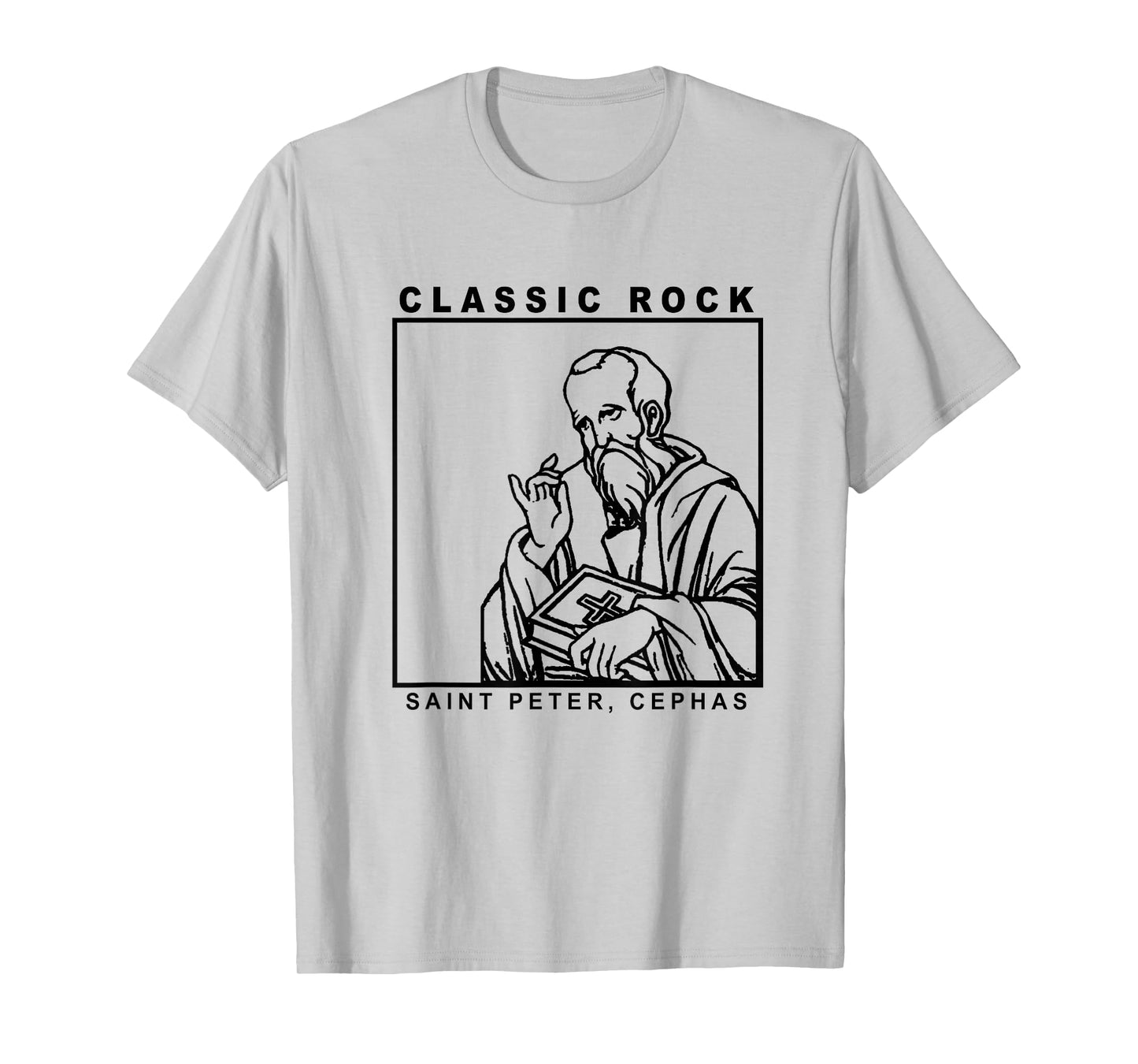 Saint Peter Classic Rock Catholic Vibe Petros Upon this Rock T-Shirt