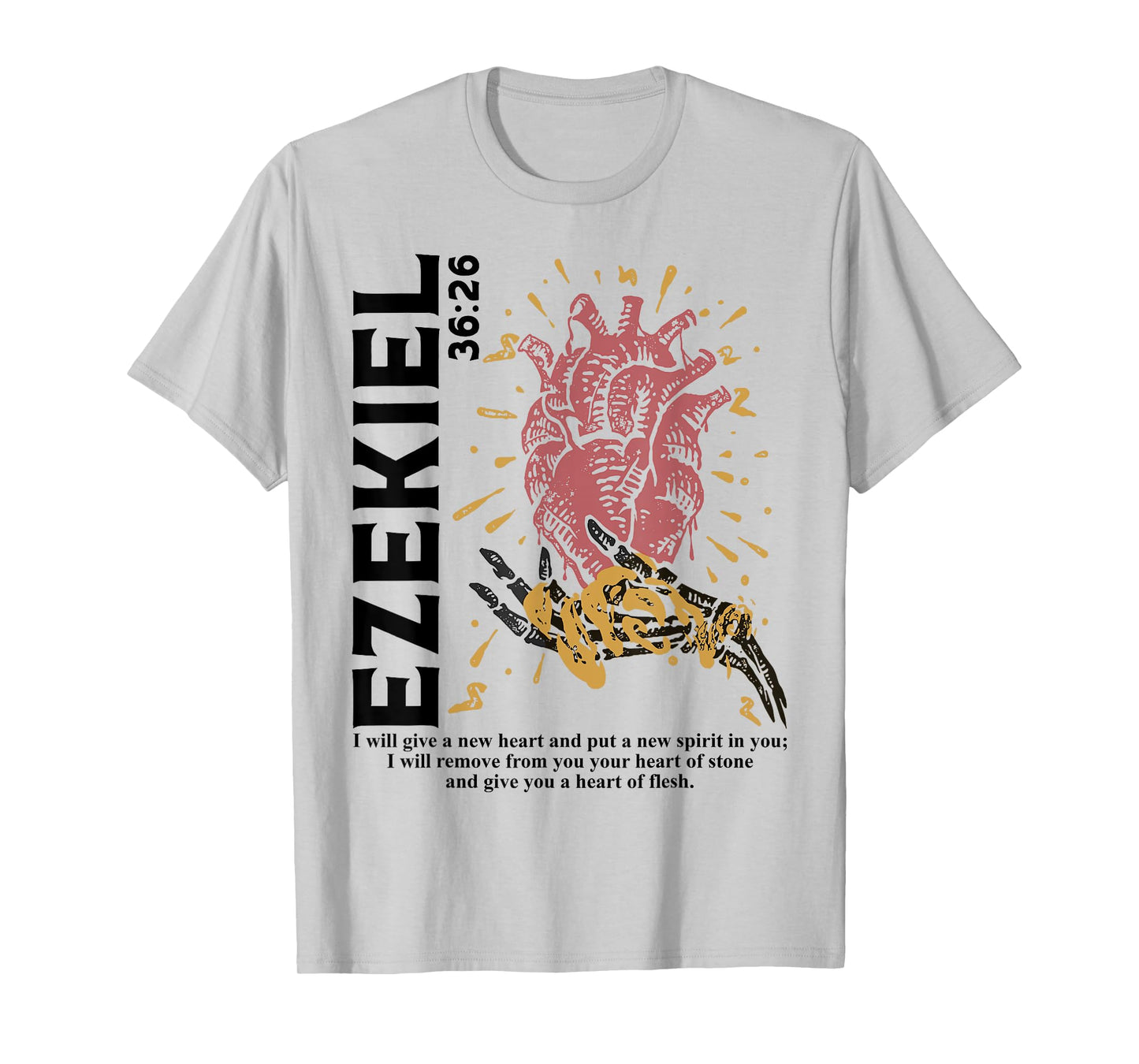 Vintage Ezekiel 36-26 Heart Of Flesh Bible Verse Christian T-Shirt