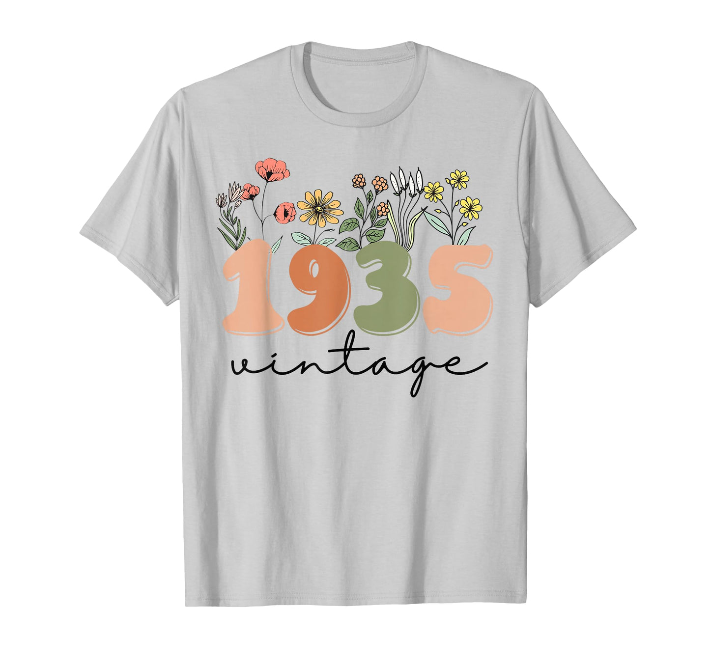 90 Years Old Vintage 1935 90th Birthday Tee Wildflower Women T-Shirt