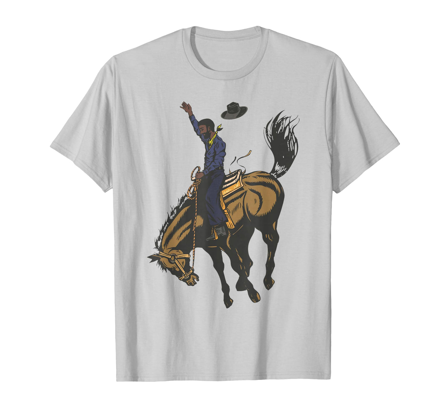 Black Cowboy Western Rodeo Melanin Black History Texas Men T-Shirt