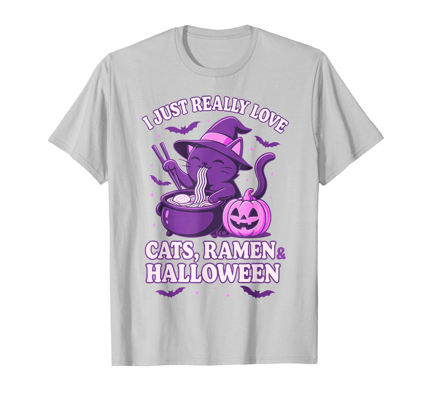 I Just Really Love Cats Halloween and Ramen T-Shirt