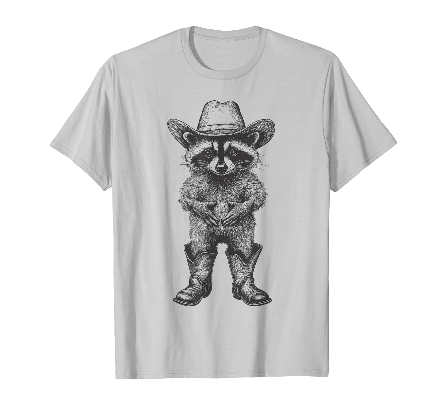 Raccoon Cowboy Hat Funny Western Cute Raccoon Lover Vintage T-Shirt