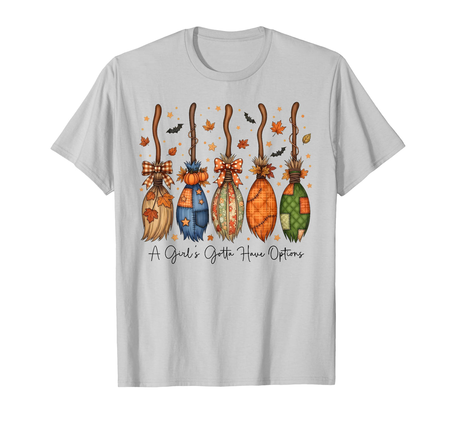 Funny Halloween A Girl's Gotta Have Options Witch Broom Kids T-Shirt