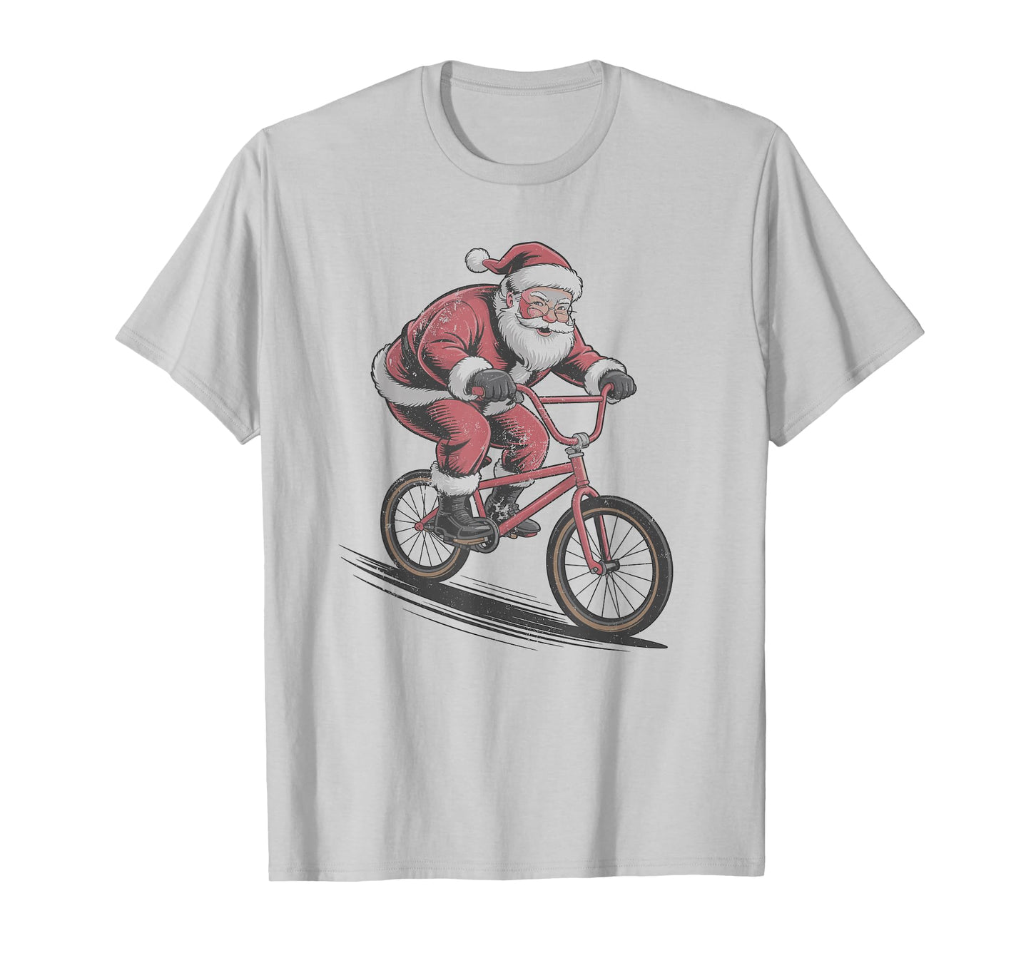 Santa Riding BMX Retro Christmas Holiday Sports Vintage 90s T-Shirt