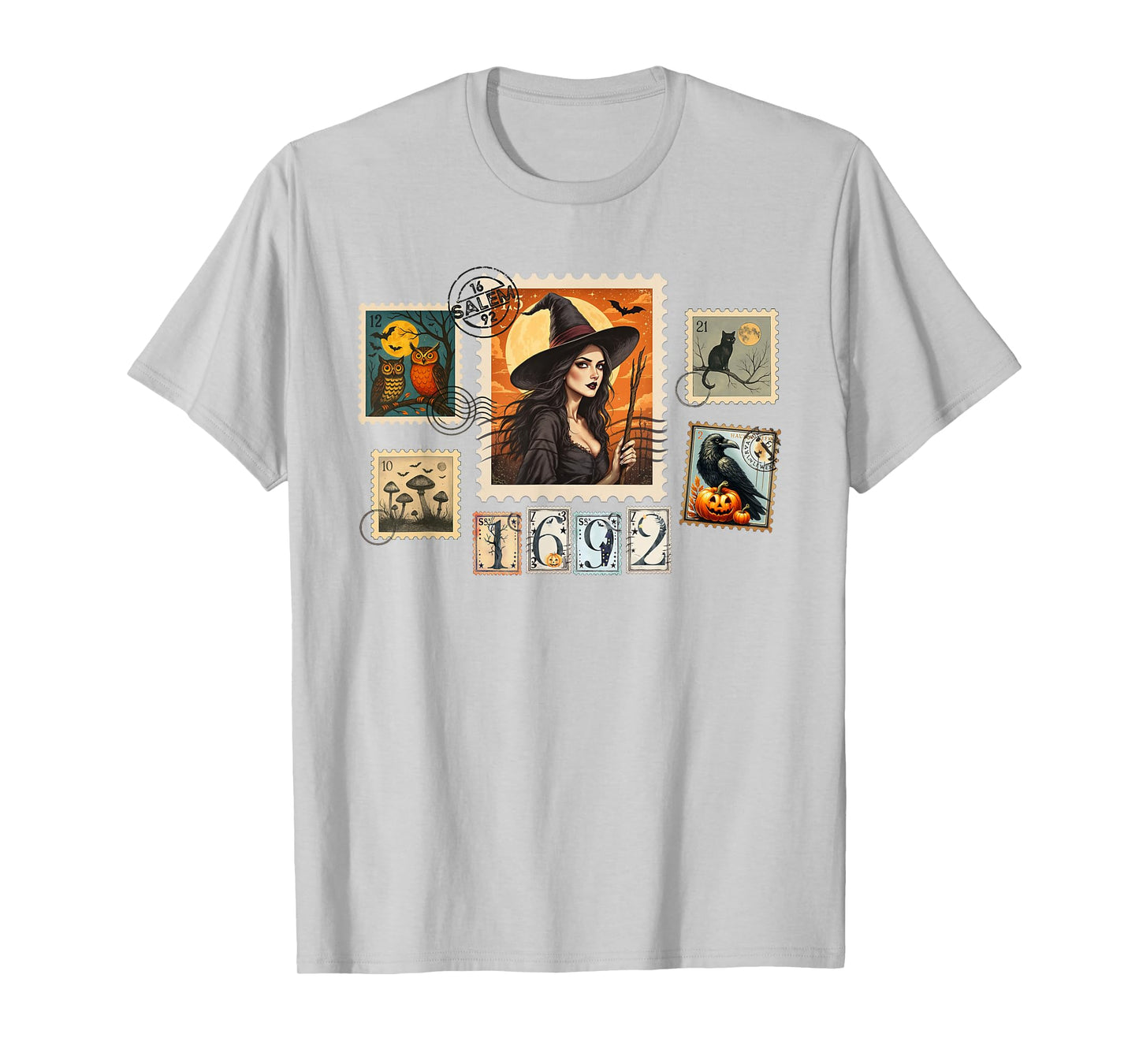 Halloween Witch Salem You Missed One 1692 Postage Stamp T-Shirt