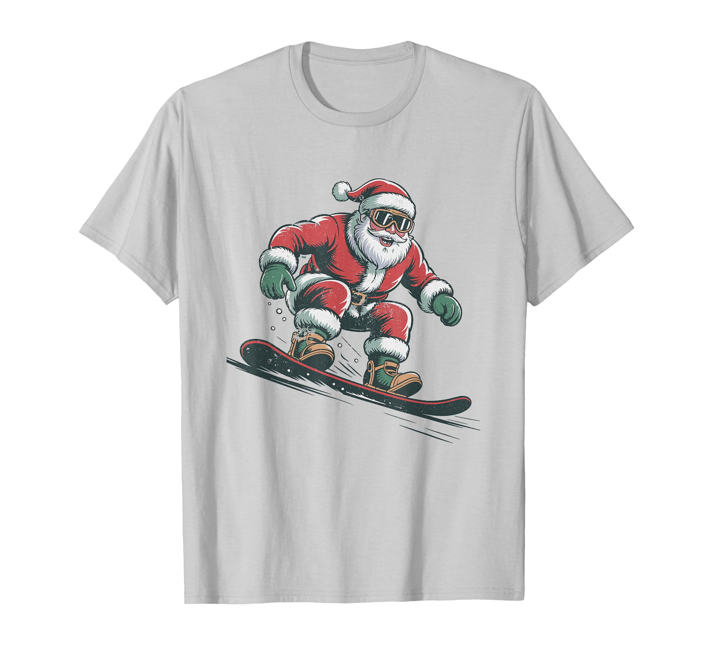 Santa Snowboarding Christmas Holiday Retro Vintage 90s T-Shirt