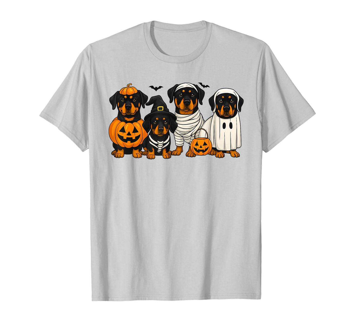 Rottweiler Lover Dog Mom Halloween Vibes Spooky Boo Pumpkin T-Shirt