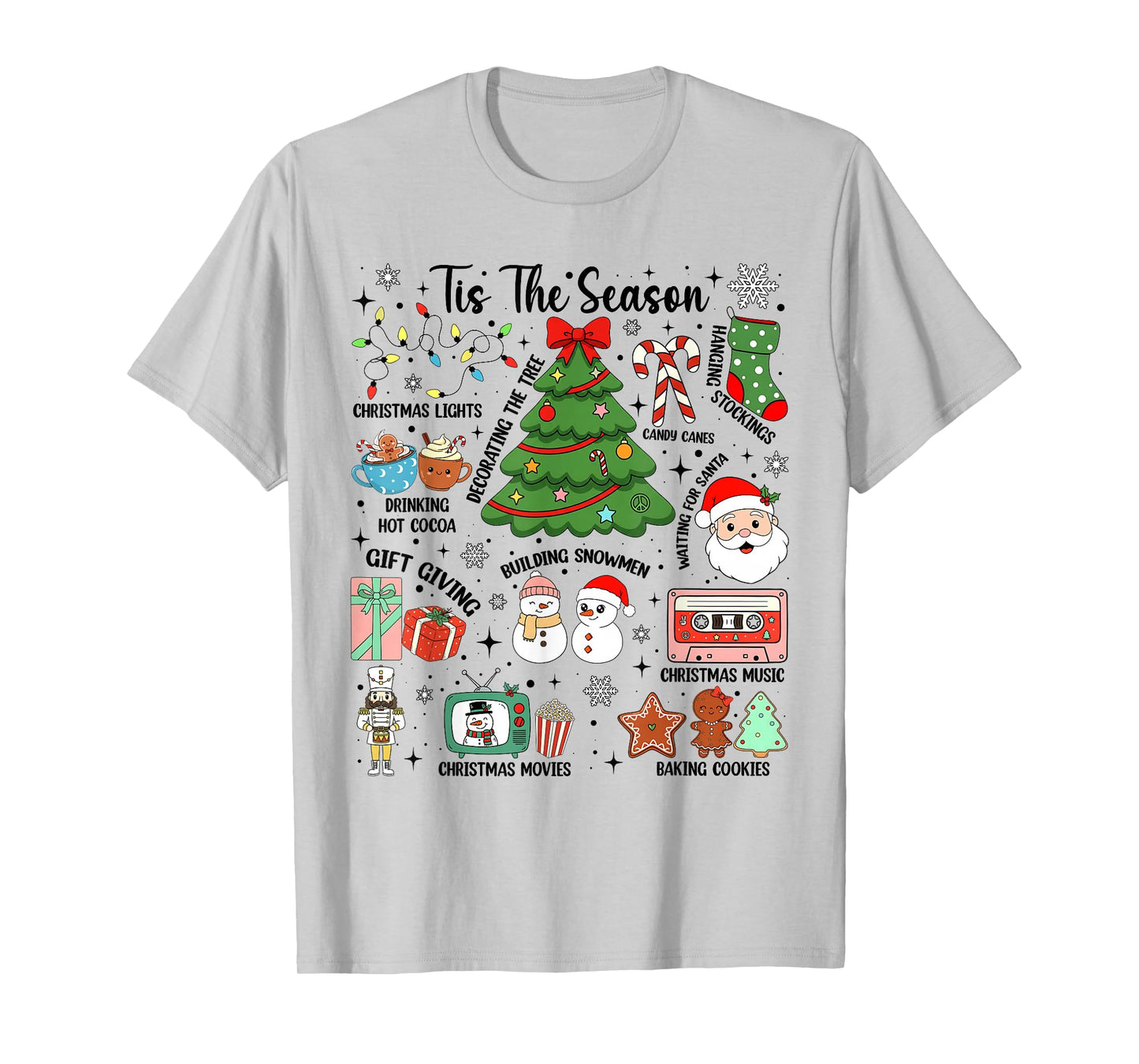 Tis The Season Cute Christmas Holiday Matching Family Pajama T-Shirt