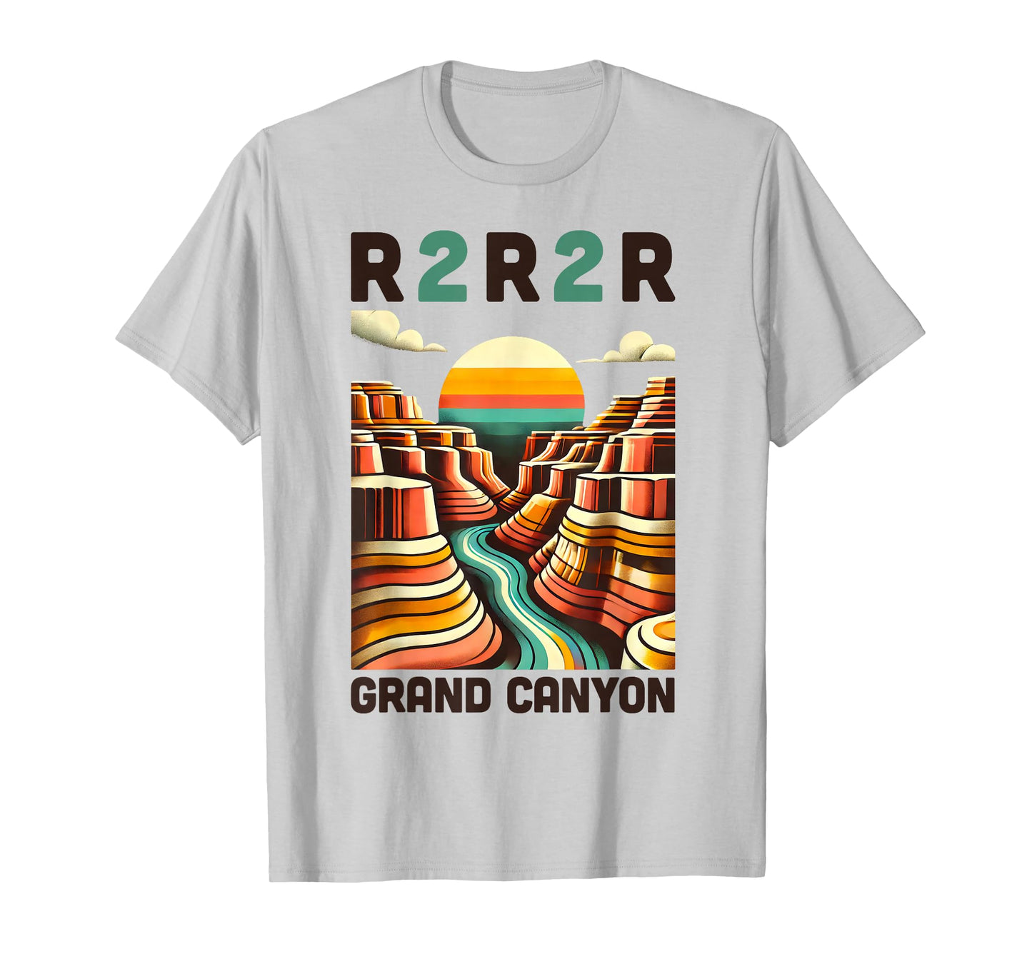 Vintage Rim 2 Rim Grand Canyon Trail Run, R2R2R Run Hiking T-Shirt