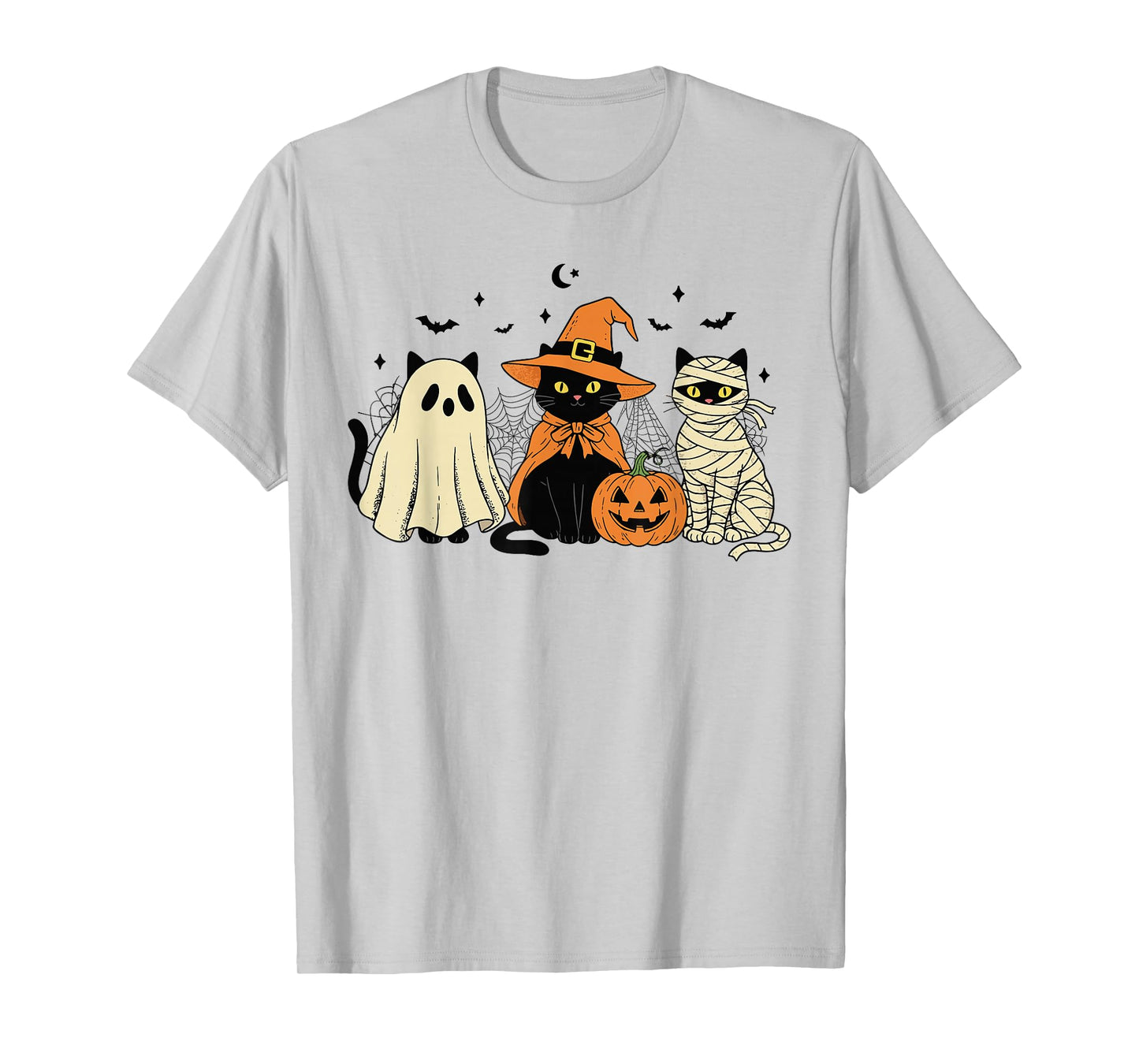 Cute Black Cat Witch Mummy Ghost Costume Women Men Halloween T-Shirt
