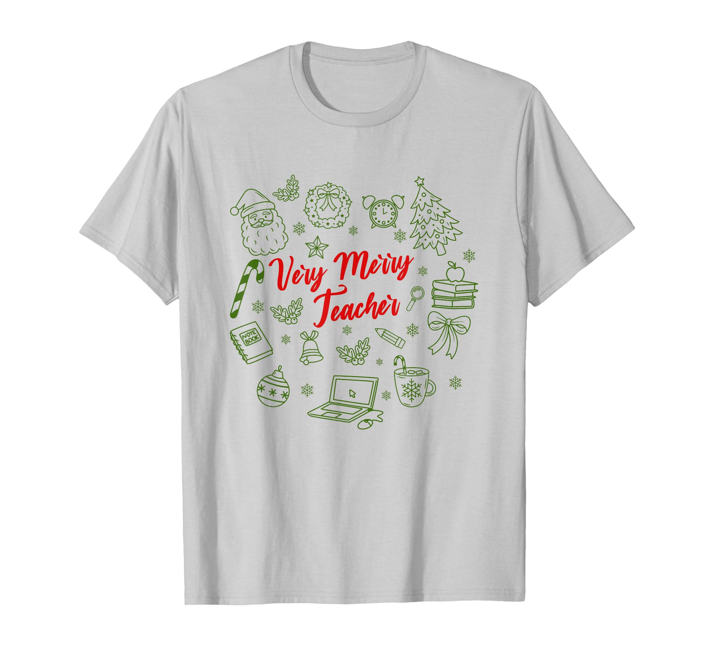 Very Merry Teacher, Christmas School, Teaching Christmas Tee T-Shirt