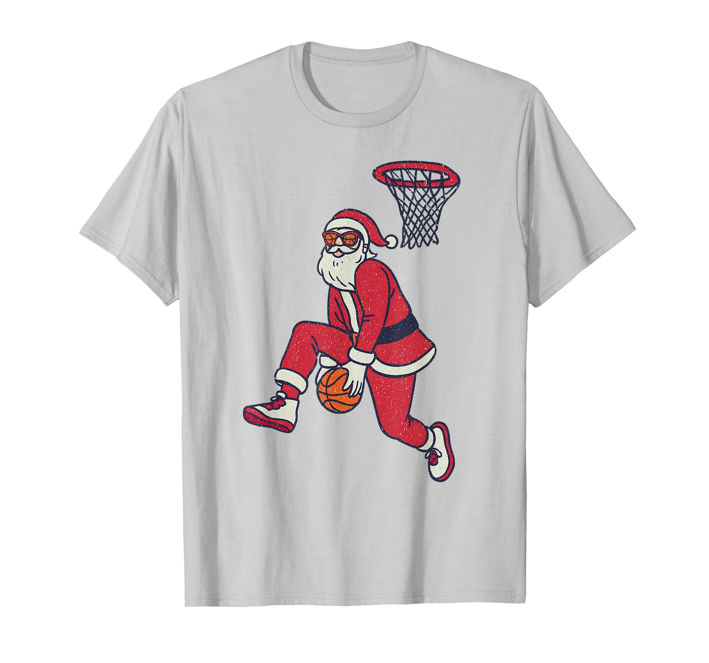 Santa Claus Playing Basketball Xmas Holiday Christmas T-Shirt