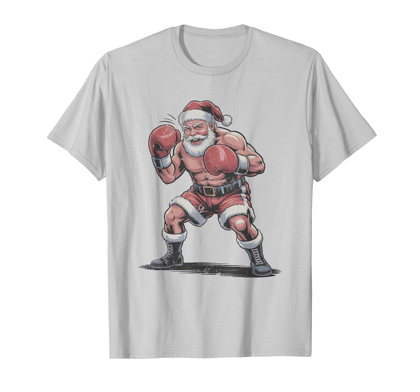 Santa Boxing Retro Vintage 90s Christmas Holiday Sports T-Shirt