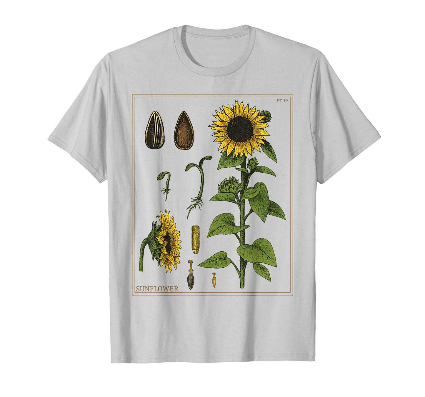 Vintage Botanical Sunflowers Floral Summer Plant T-Shirt