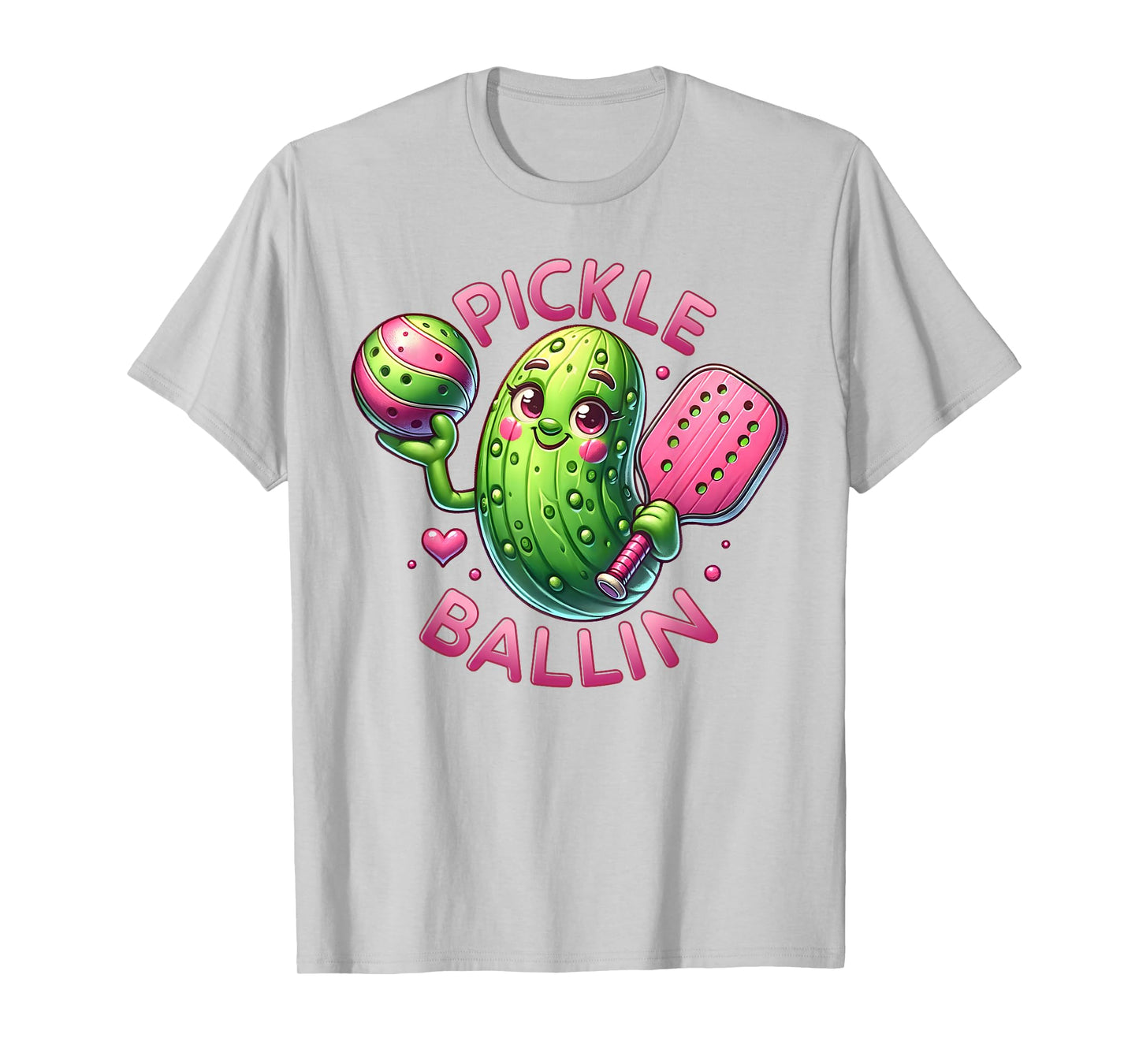 Pickle Ballin Cute Pickleball Women Girls Pickleball Lovers T-Shirt