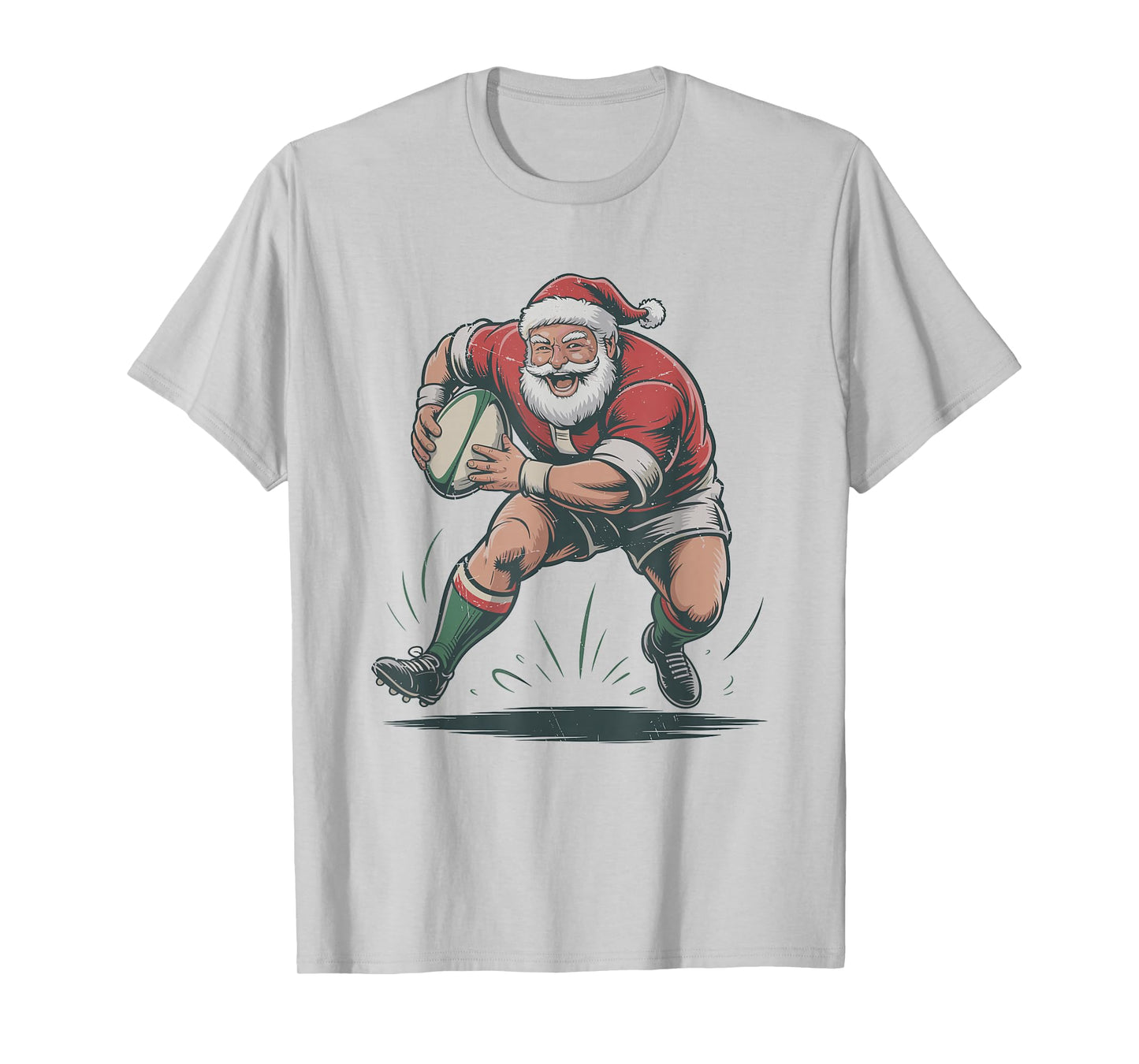Santa Playing Rugby Retro Vintage 90s Christmas Holiday T-Shirt