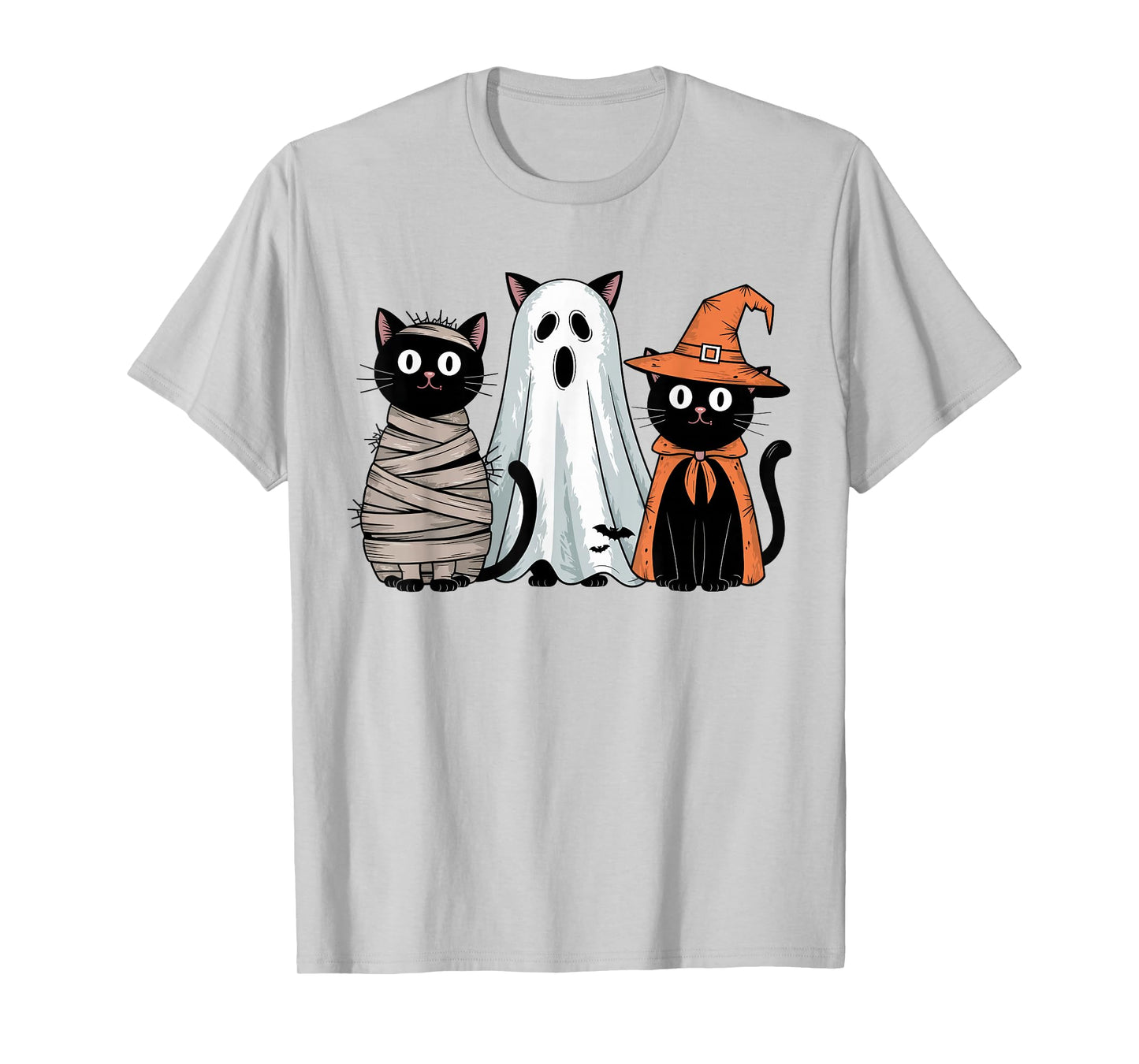 Funny Halloween Retro Trio of Black Cats Pumpkin Spooky T-Shirt