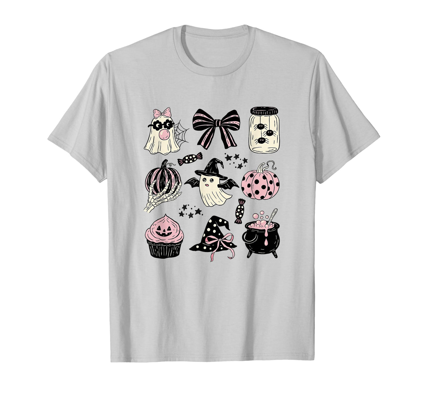 Cute Spooky GhostsPumpkins Witchy Fun Halloween Aesthetic T-Shirt