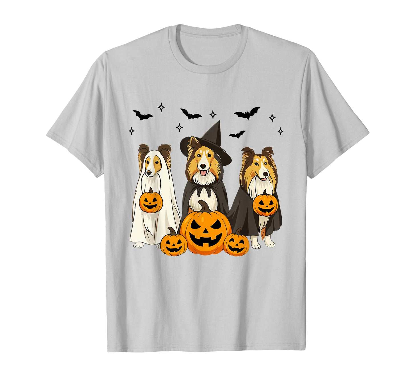 Witch Collie Halloween Ghost Collie Dog Mom Ghost Dog Lover T-Shirt