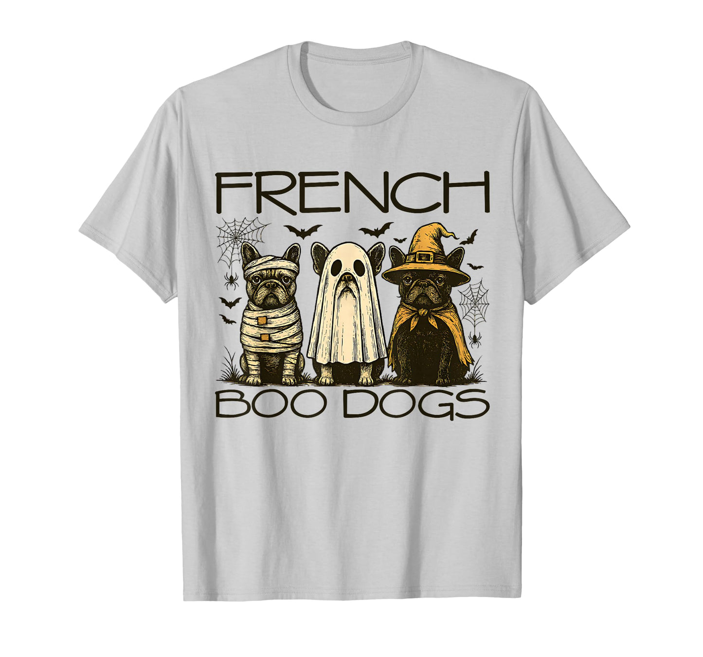 French Boo Dogs Funny French Bulldog Lover Halloween Spooky T-Shirt