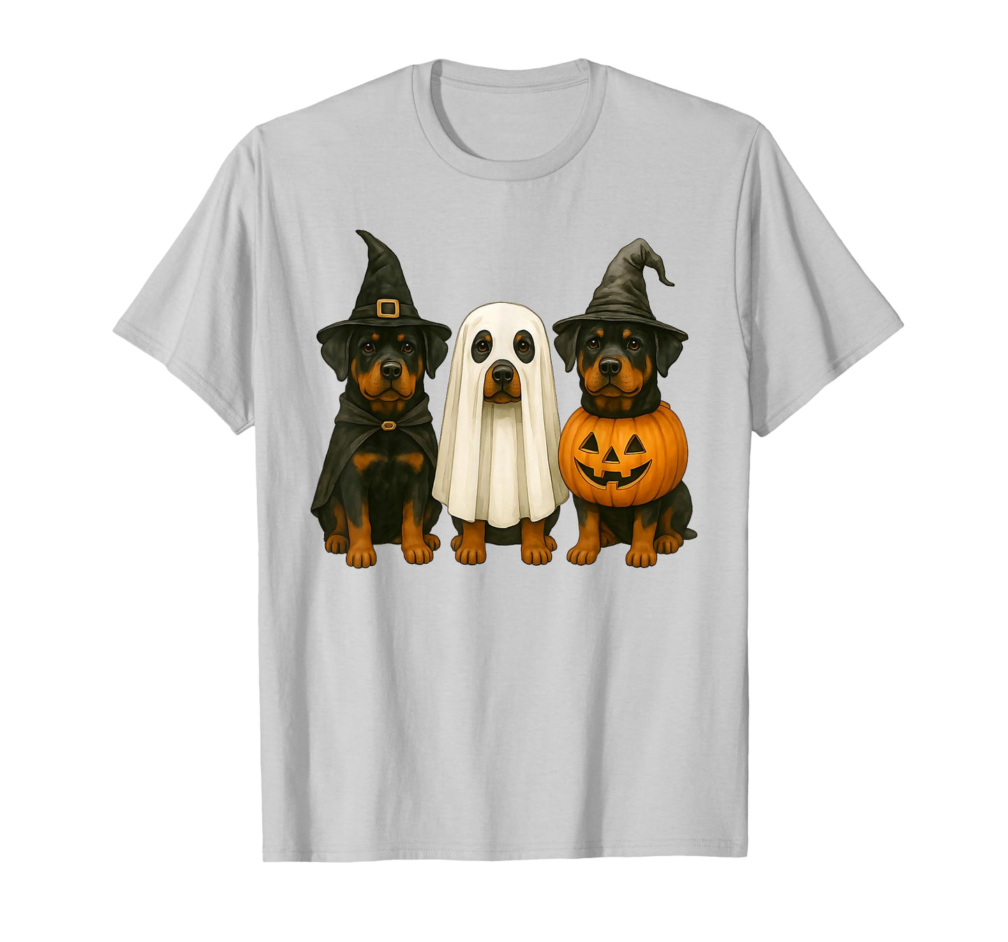 Rottweiler Halloween Rottie Dog Pumpkin Witch T-Shirt